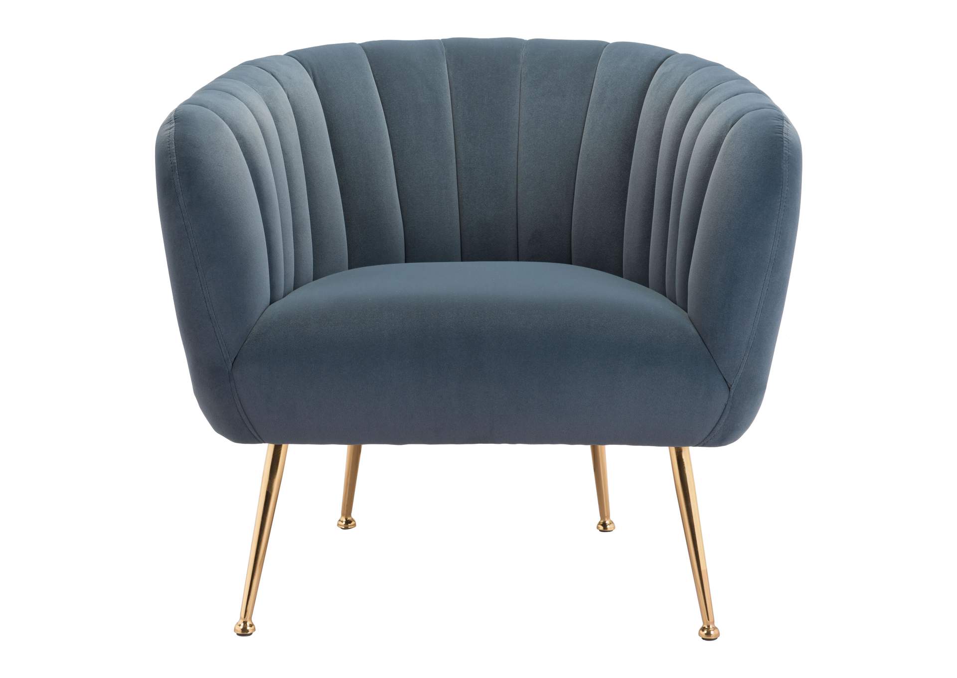 Deco Accent Chair Gray & Gold,Zuo
