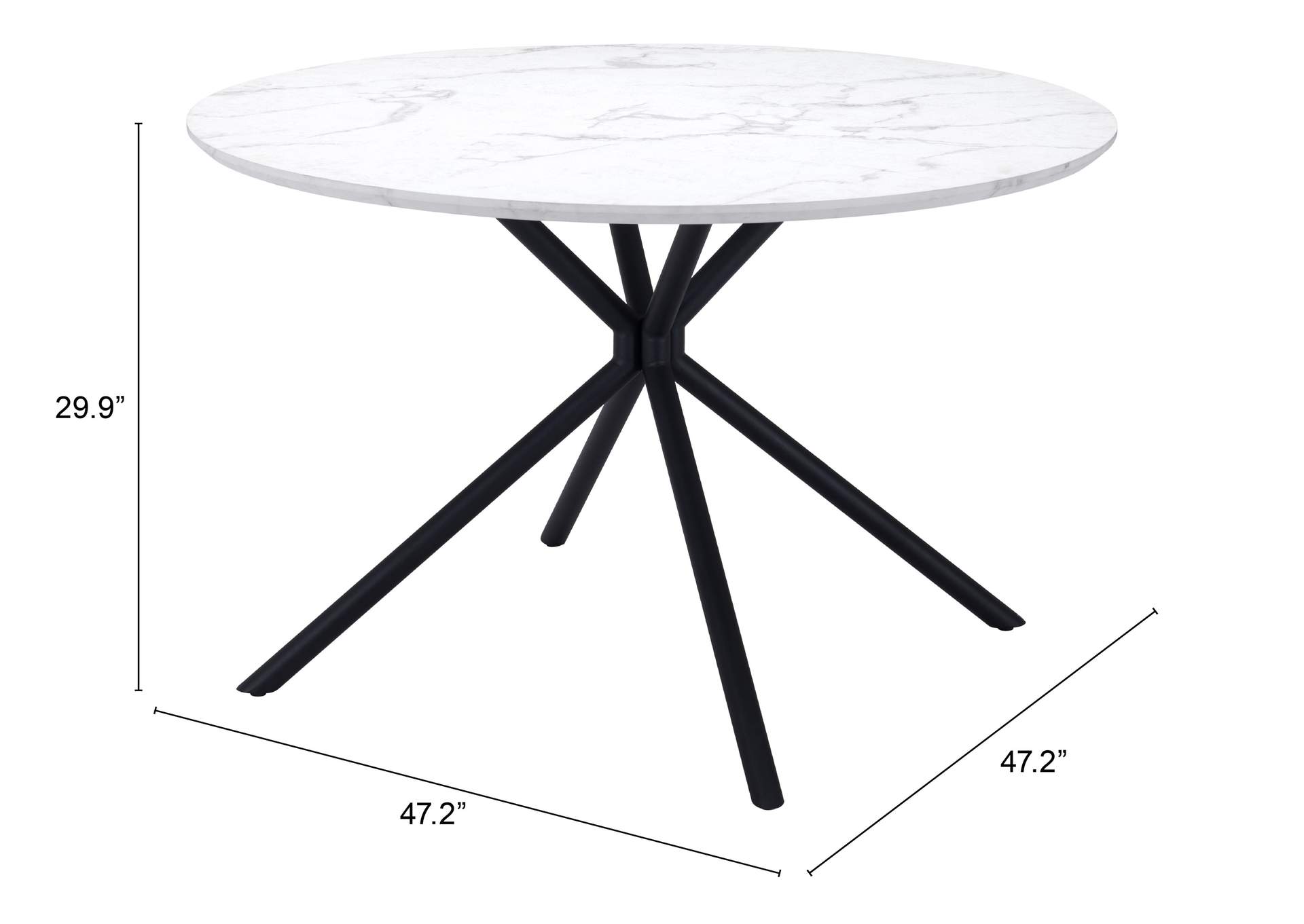 Amiens Dining Table White,Zuo