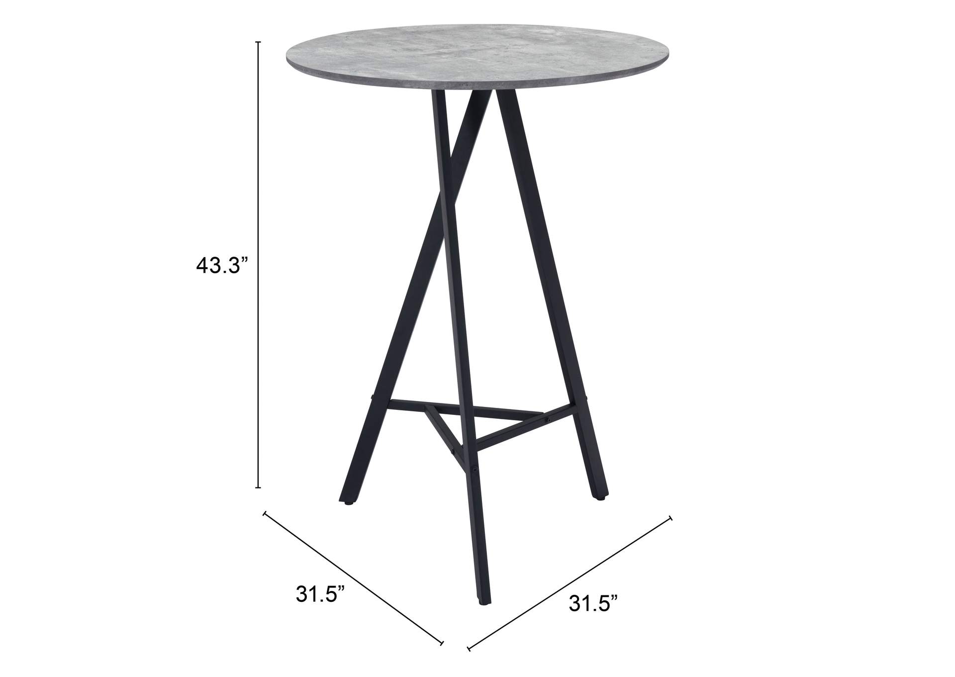 Metz Bar Table Gray,Zuo