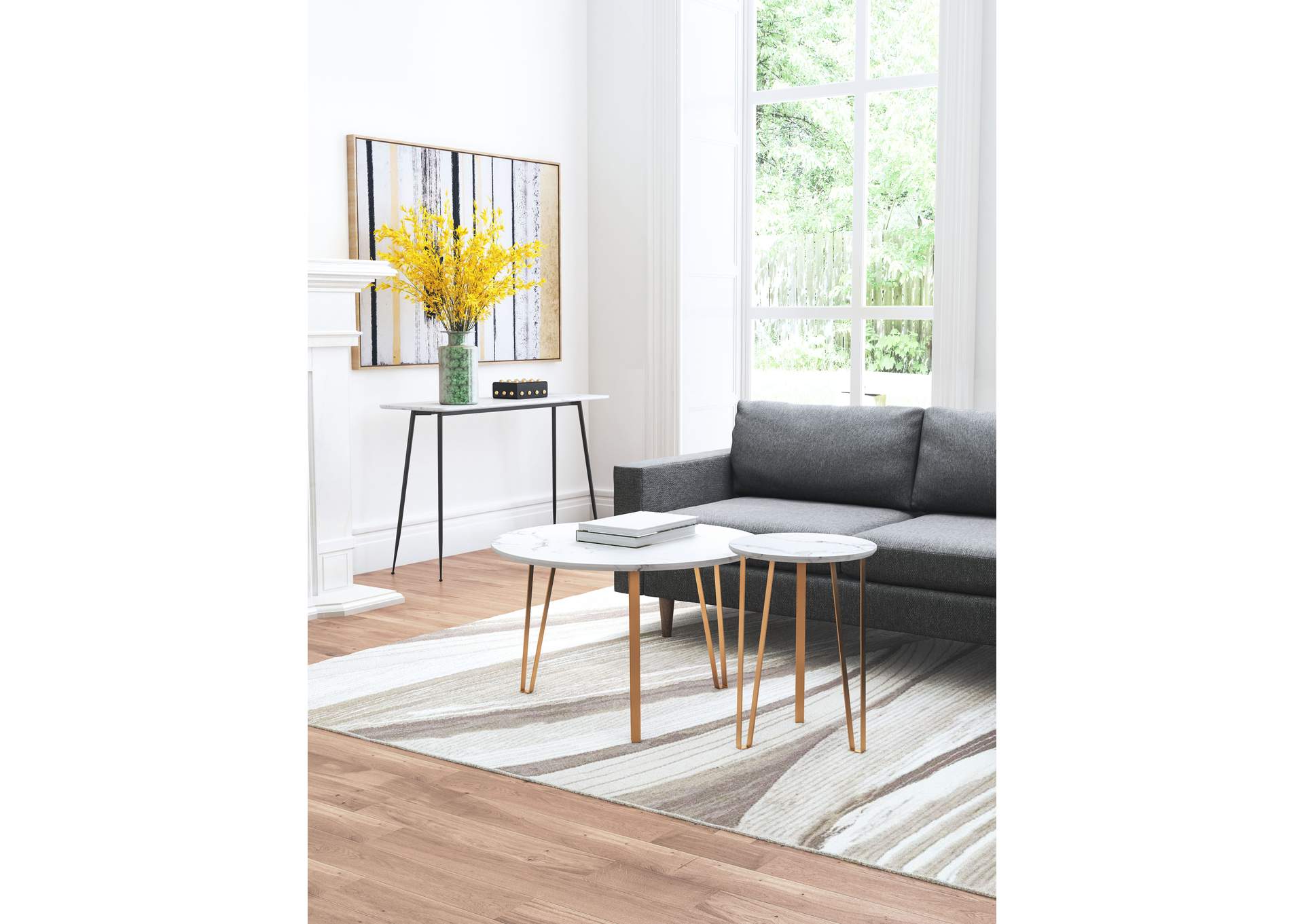 Grenoble Console Table White,Zuo