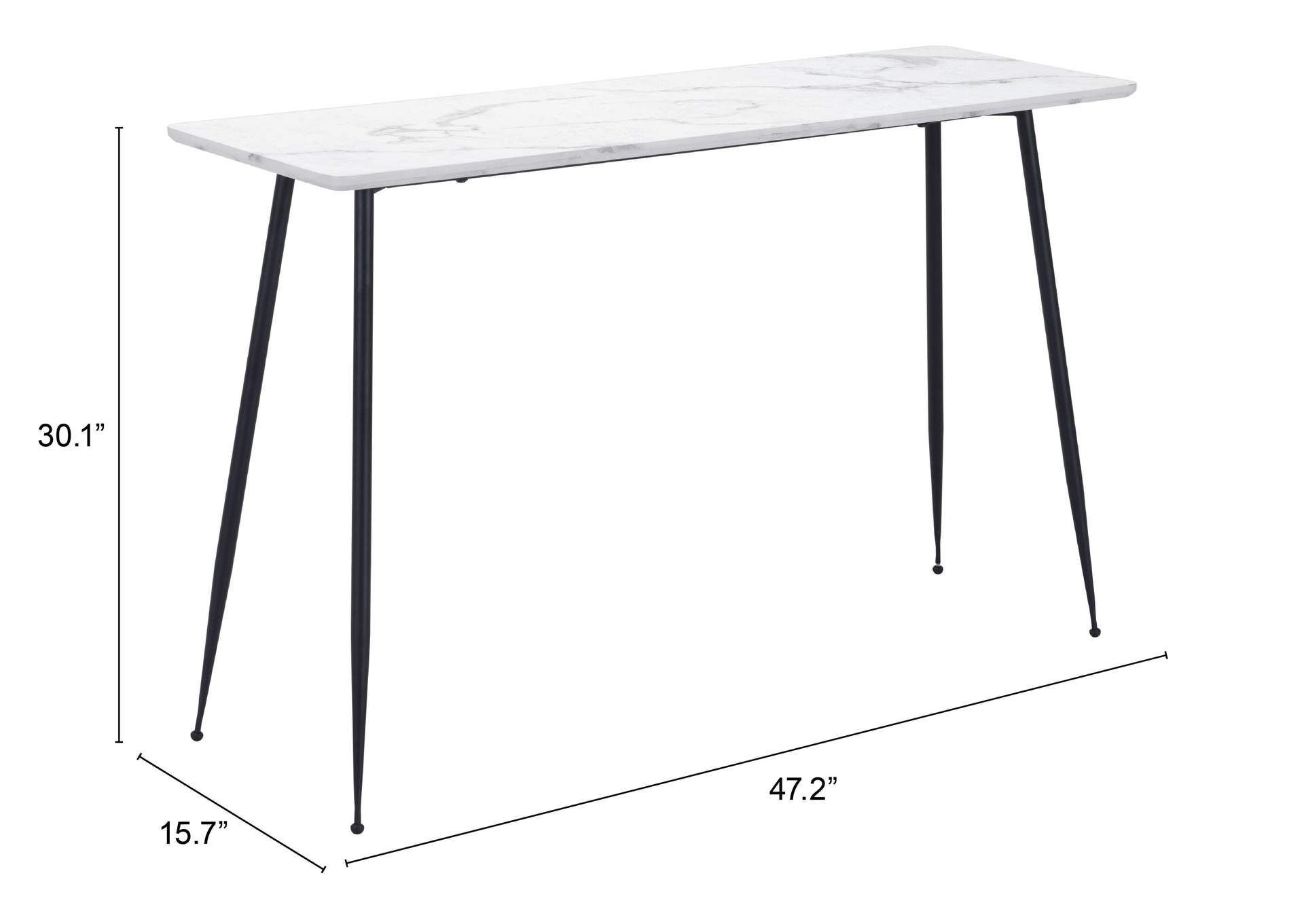 Grenoble Console Table White,Zuo