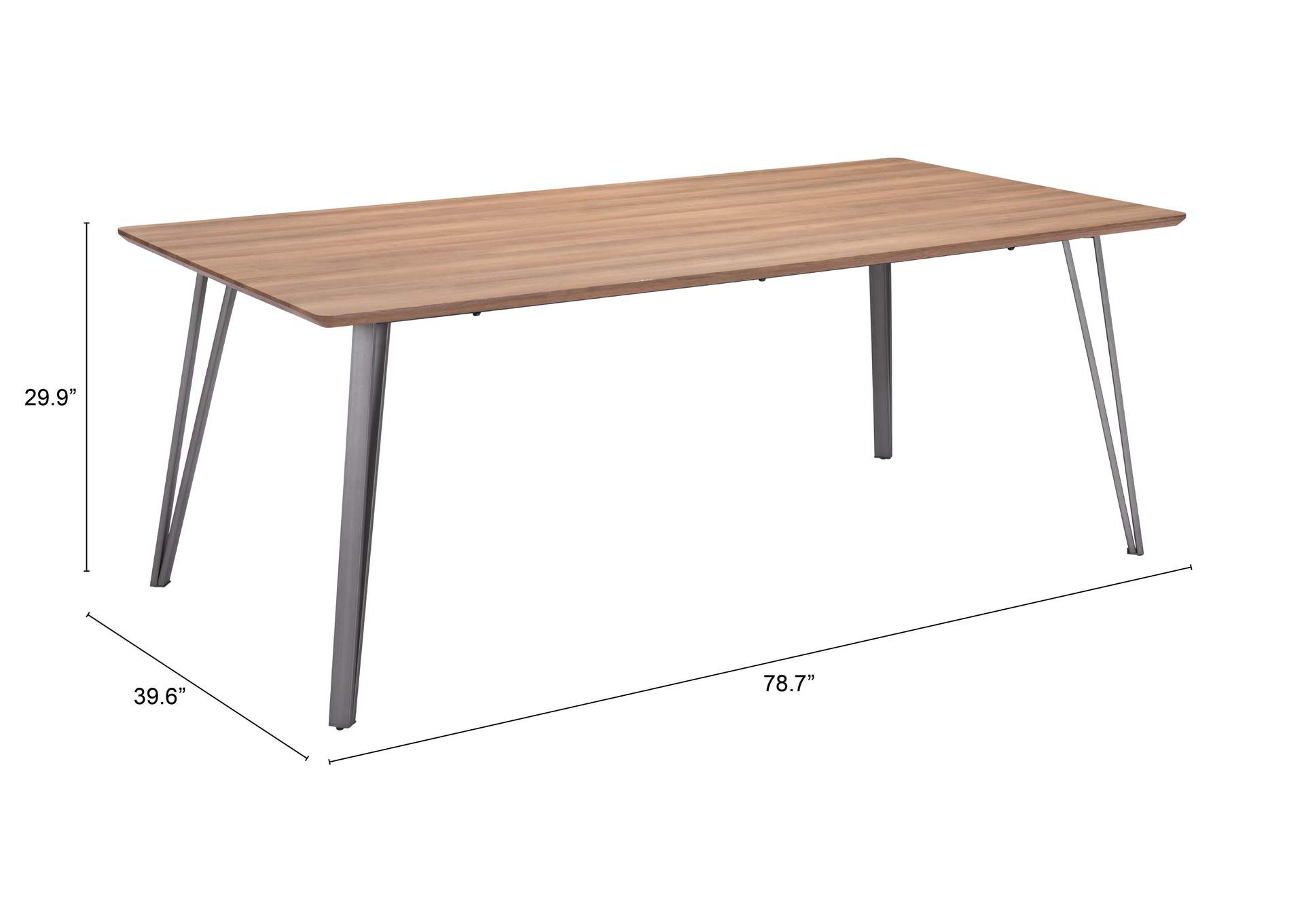 Perpignan Dining Table Brown,Zuo