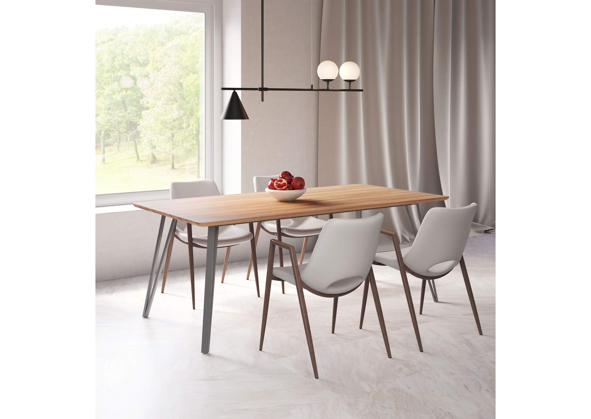 Perpignan Dining Table Brown,Zuo