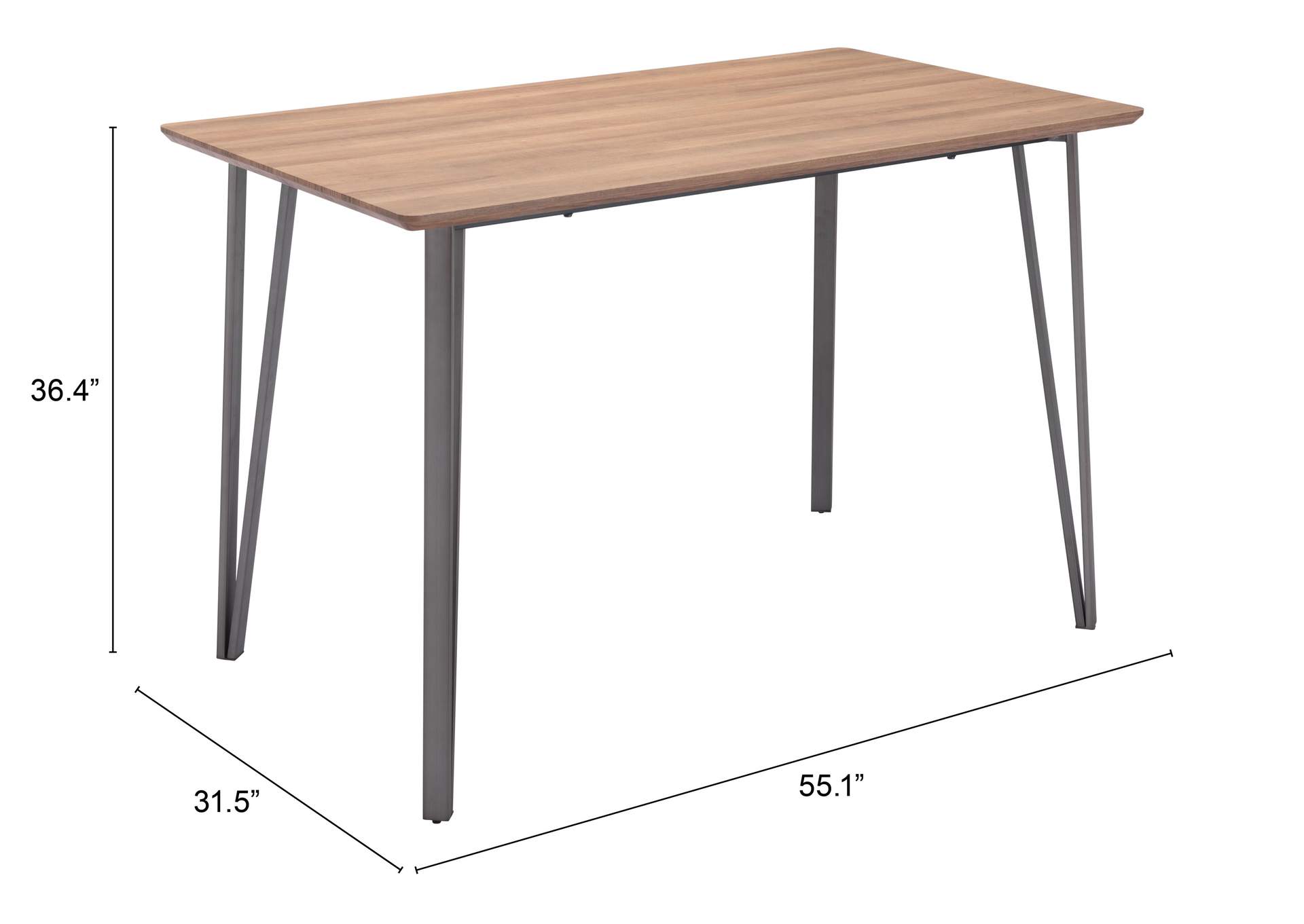 Doubs Counter Table Brown,Zuo