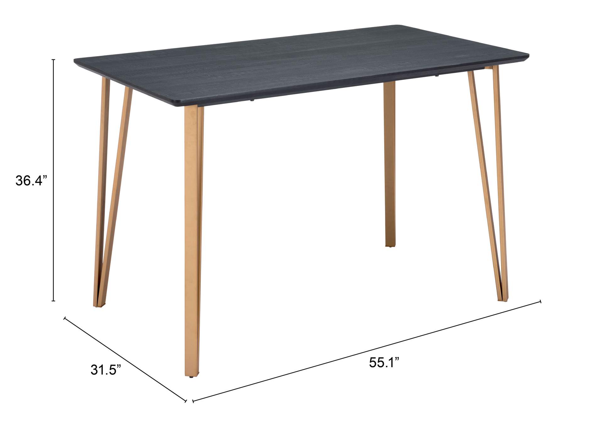 Deus Counter Table Black,Zuo
