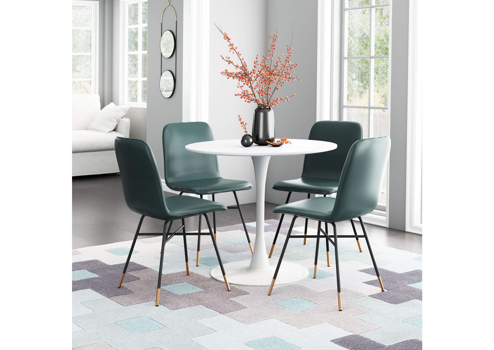 Var Dining Chair (Set Of 2) Green,Zuo