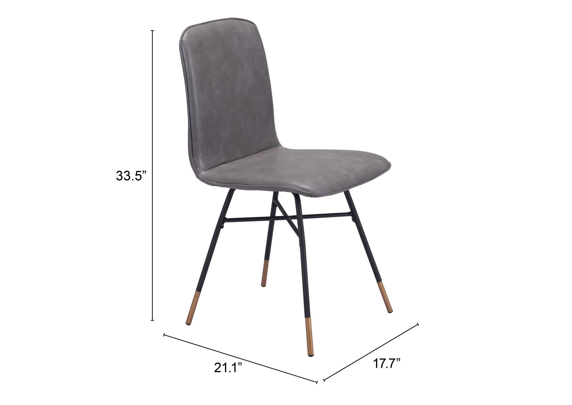 Var Dining Chair (Set Of 2) Gray,Zuo