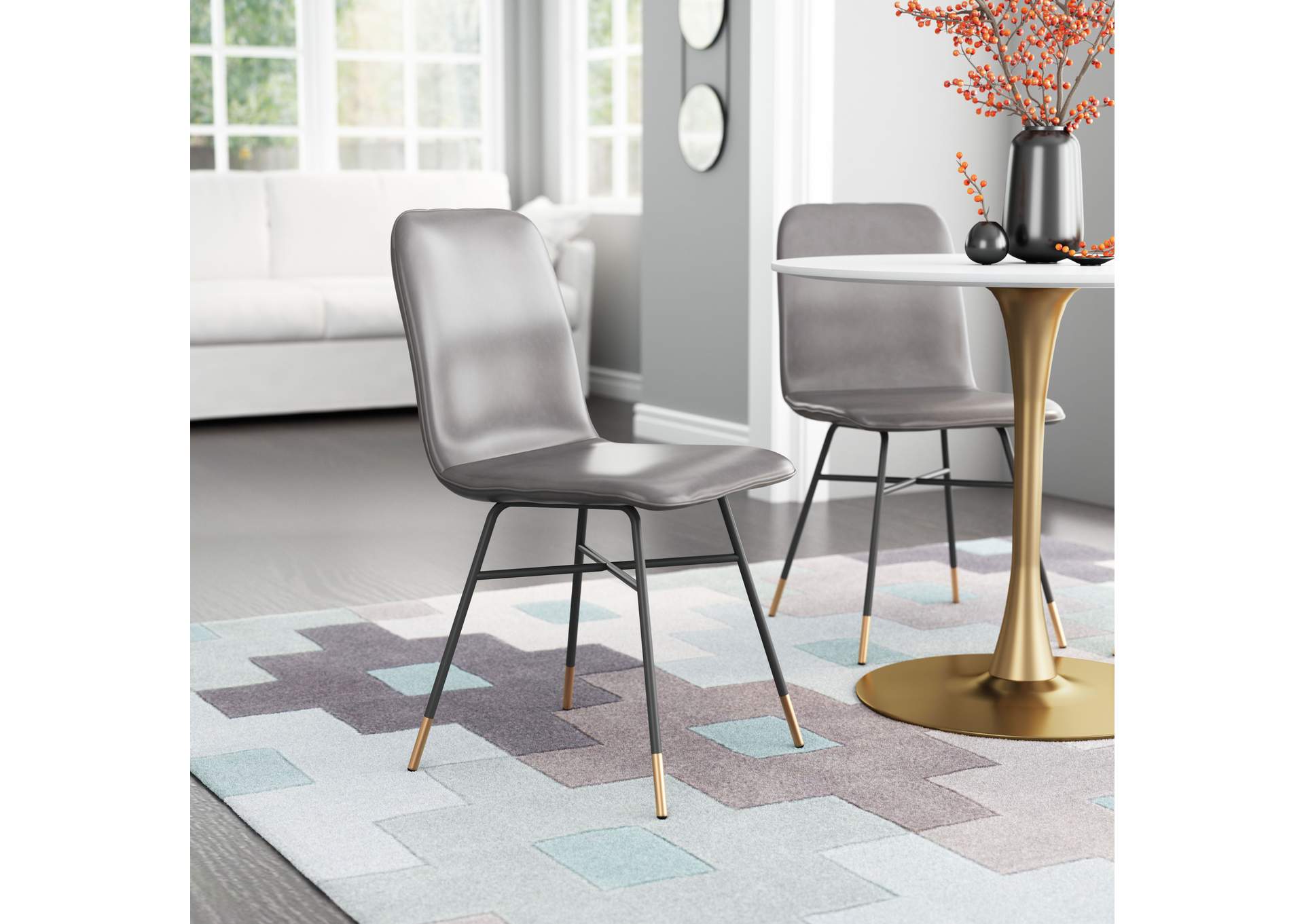 Var Dining Chair (Set Of 2) Gray,Zuo