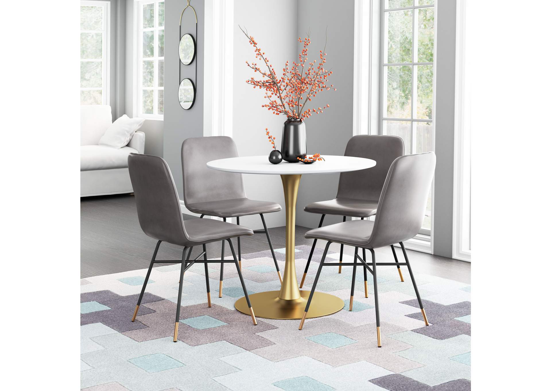 Var Dining Chair (Set Of 2) Gray,Zuo