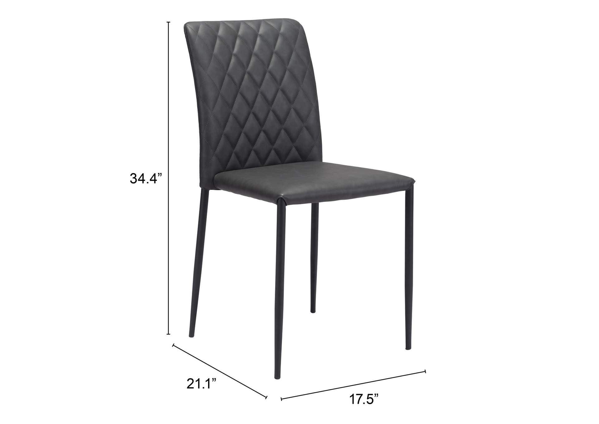 Harve Dining Chair (Set Of 2) Black,Zuo