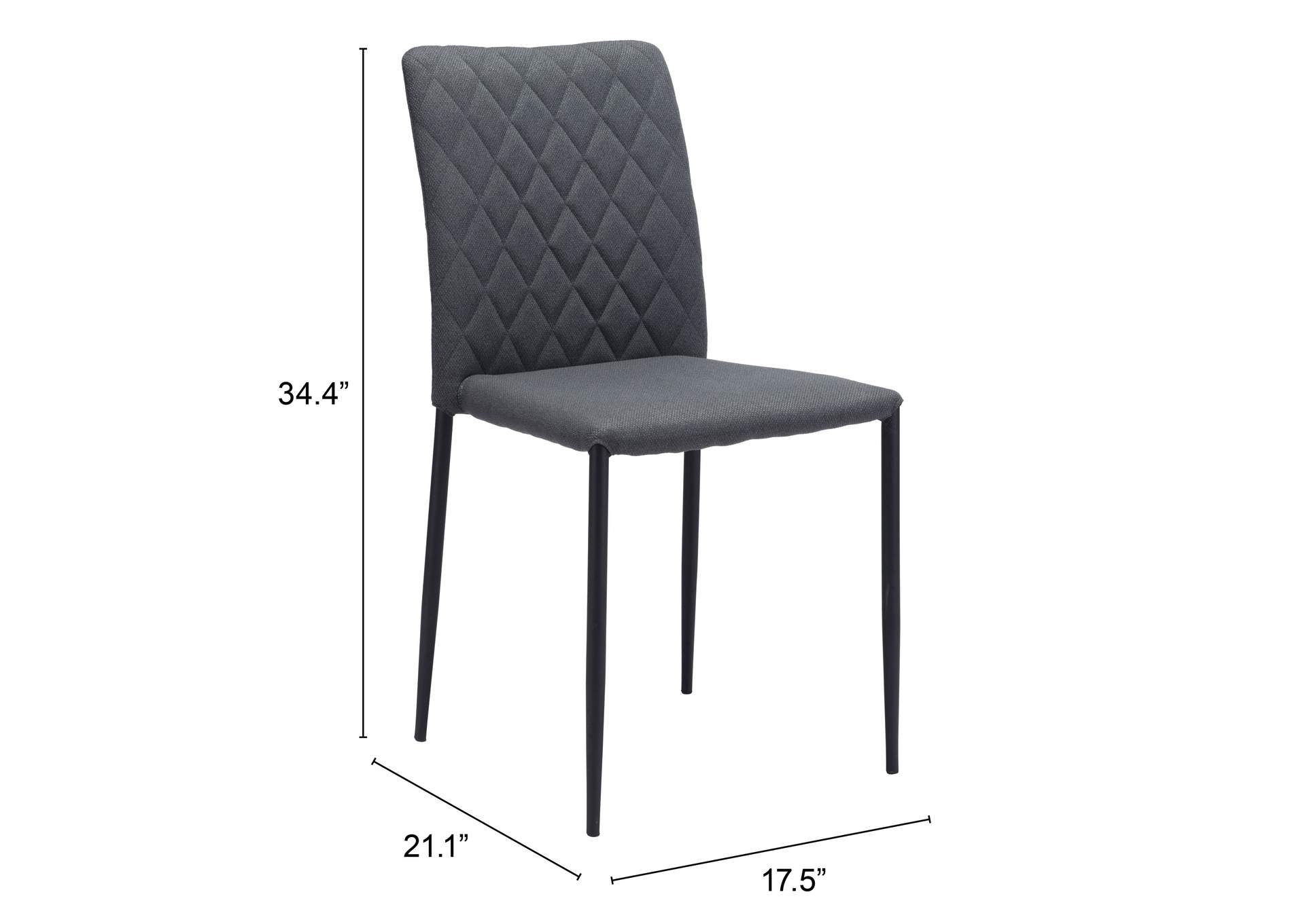 Harve Dining Chair (Set Of 2) Gray,Zuo