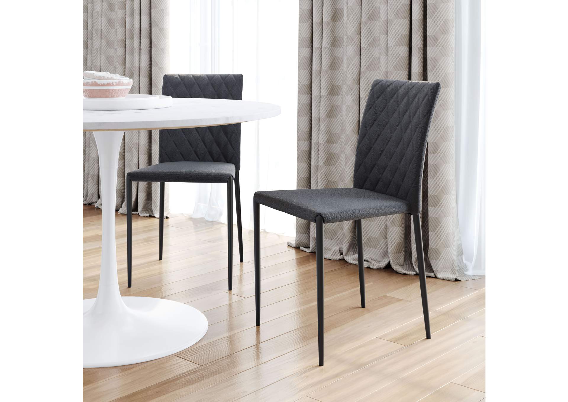 Harve Dining Chair (Set Of 2) Gray,Zuo