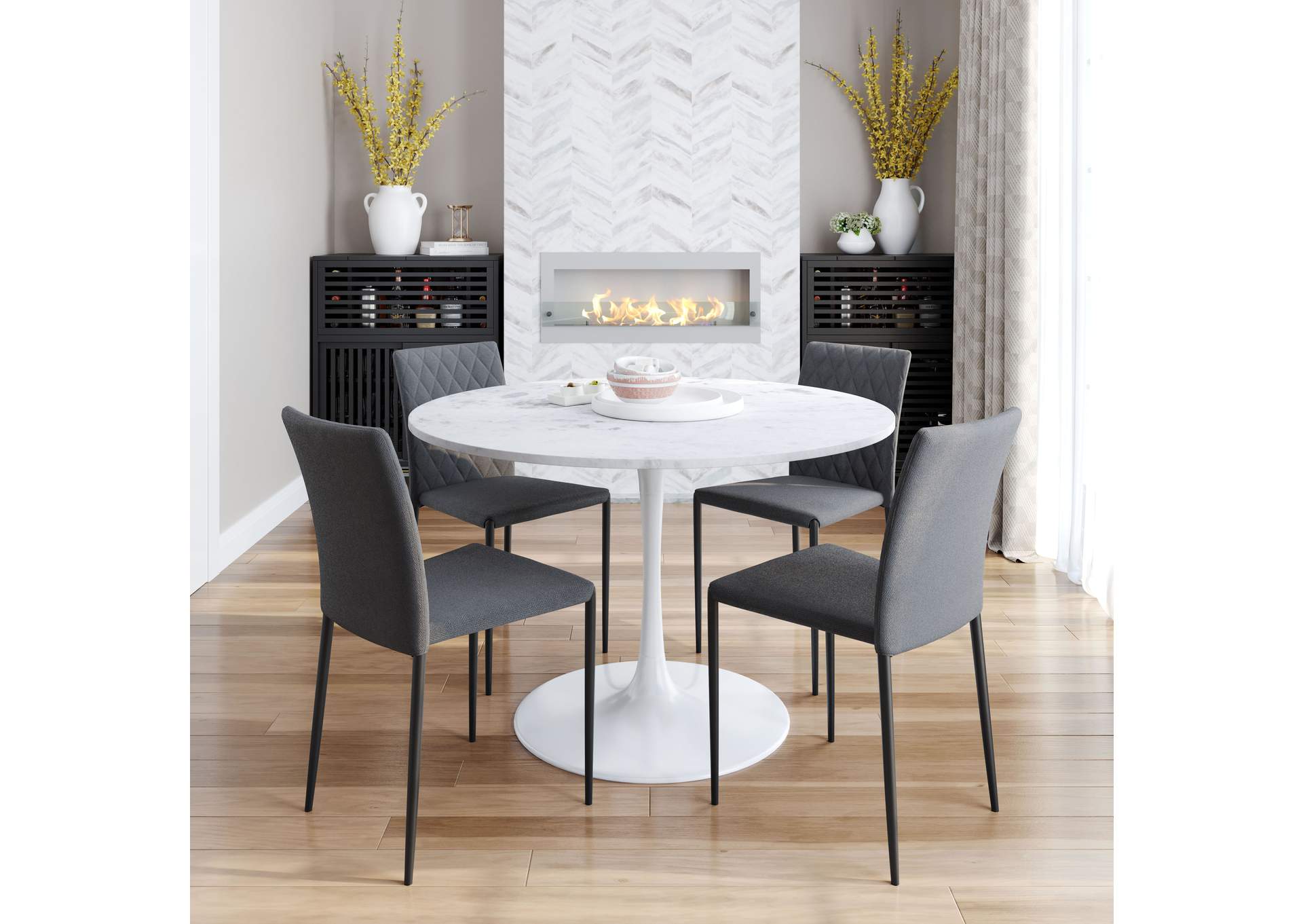 Harve Dining Chair (Set Of 2) Gray,Zuo