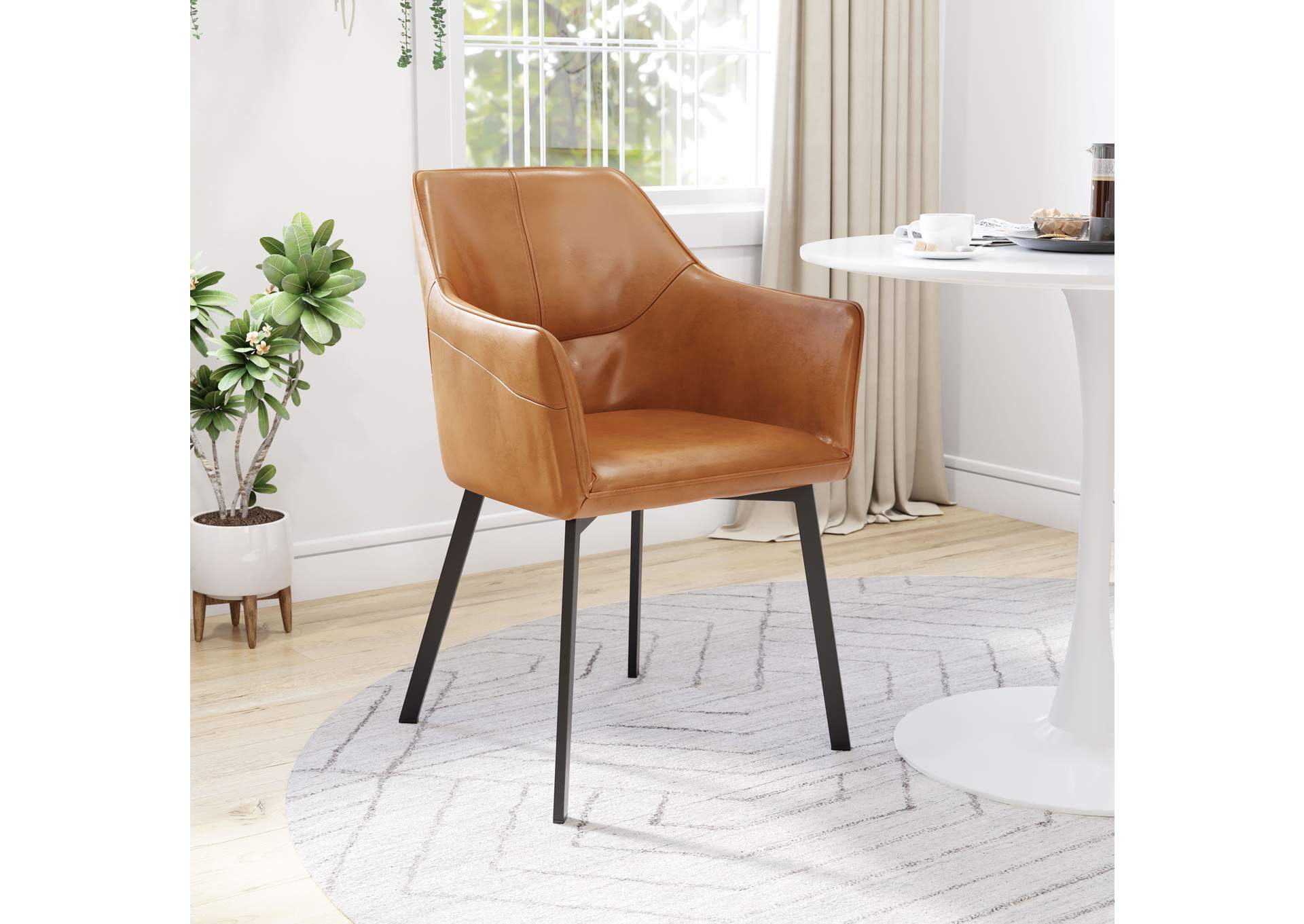Loiret Dining Chair (Set Of 2) Brown,Zuo