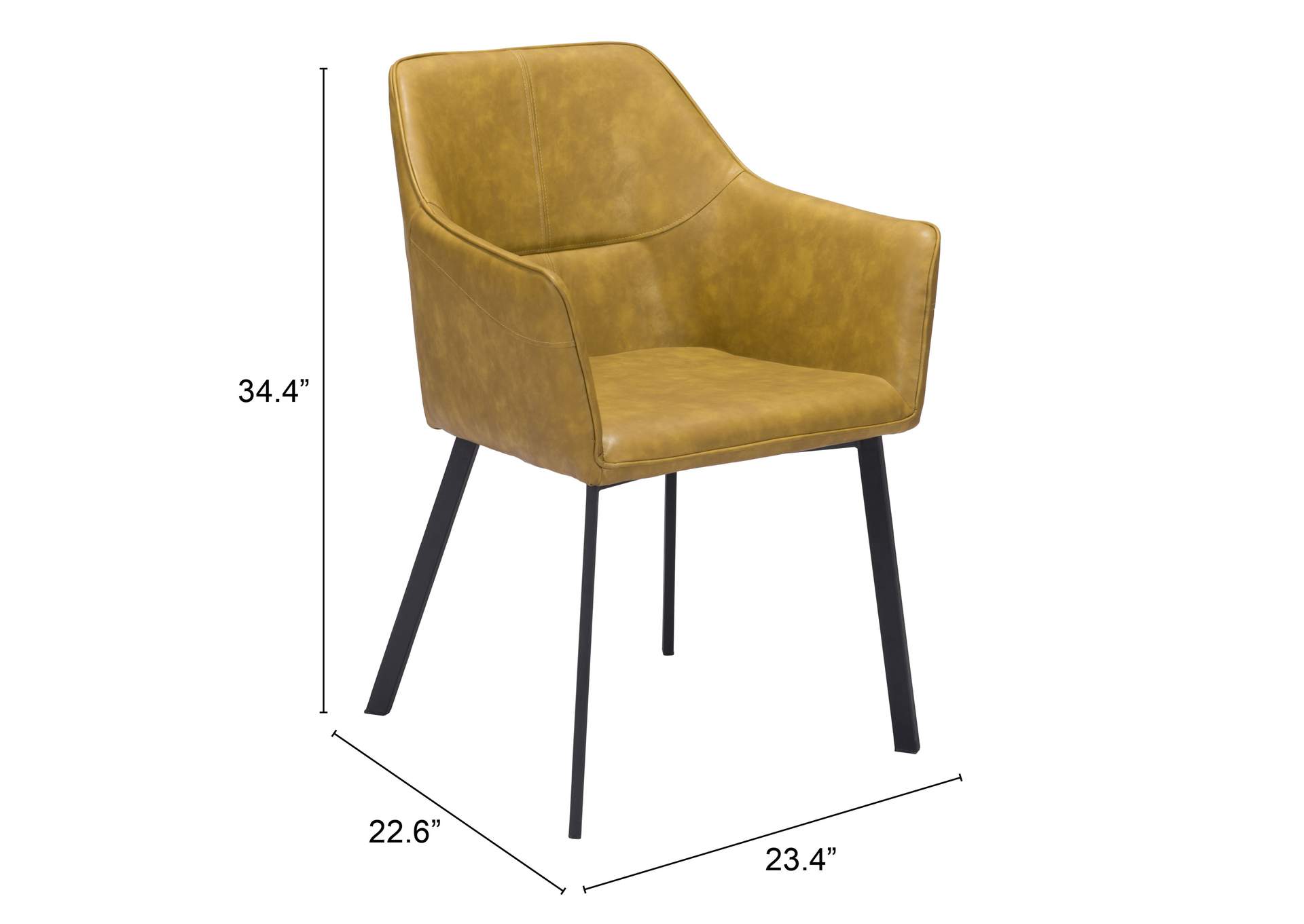 Loiret Dining Chair (Set Of 2) Yellow,Zuo