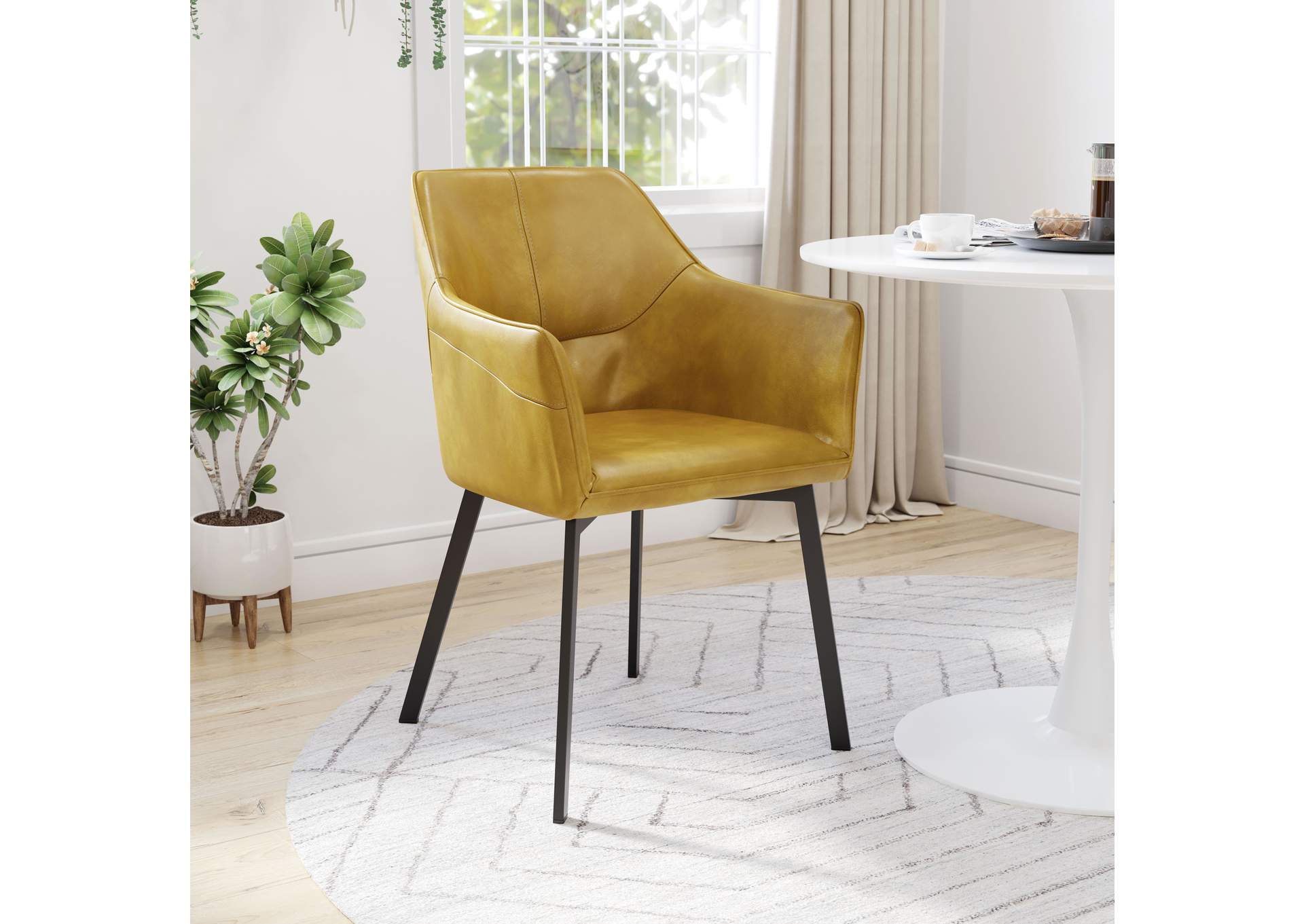 Loiret Dining Chair (Set Of 2) Yellow,Zuo