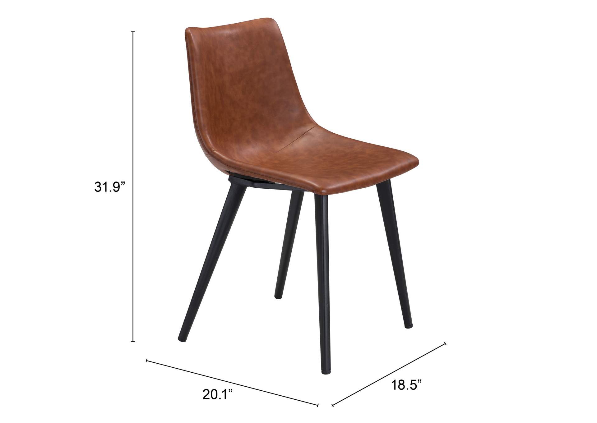Daniel Dining Chair (Set Of 2) Vintage Brown,Zuo