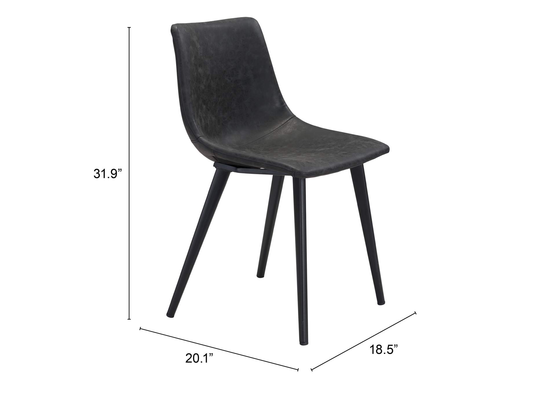 Daniel Dining Chair (Set Of 2) Vintage Black,Zuo