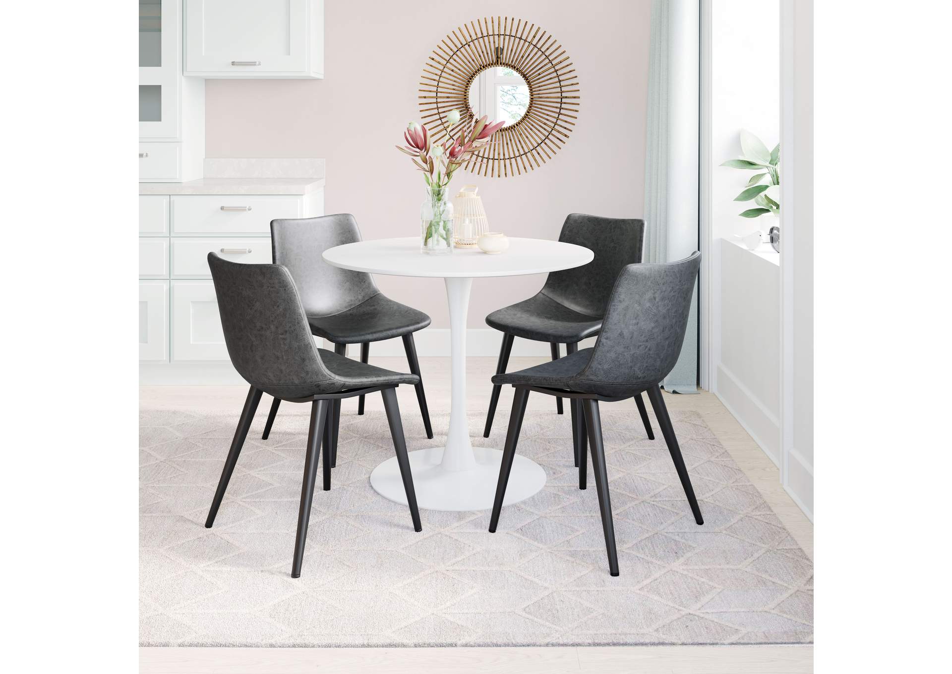 Daniel Dining Chair (Set Of 2) Vintage Black,Zuo