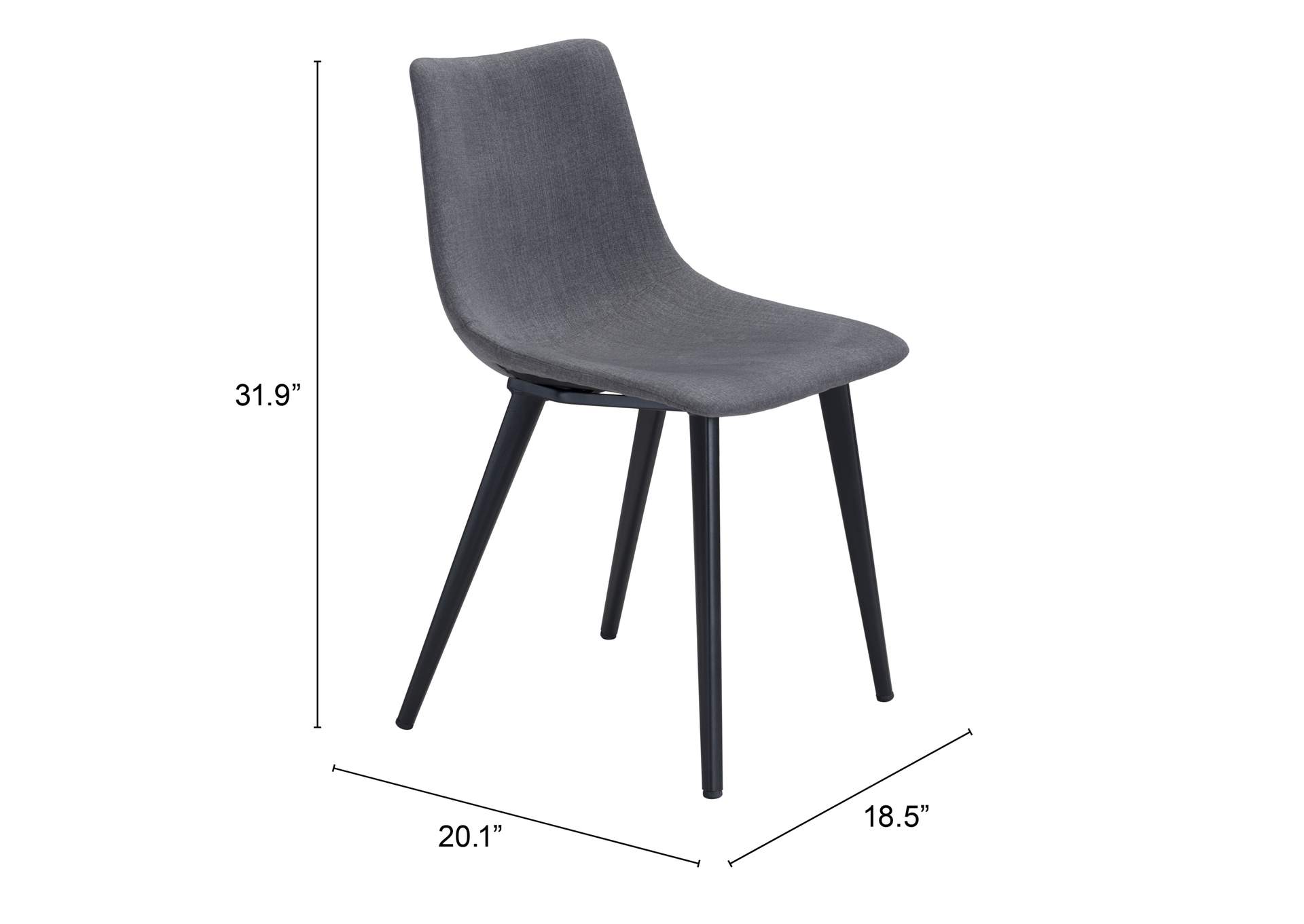 Daniel Dining Chair (Set Of 2) Gray,Zuo