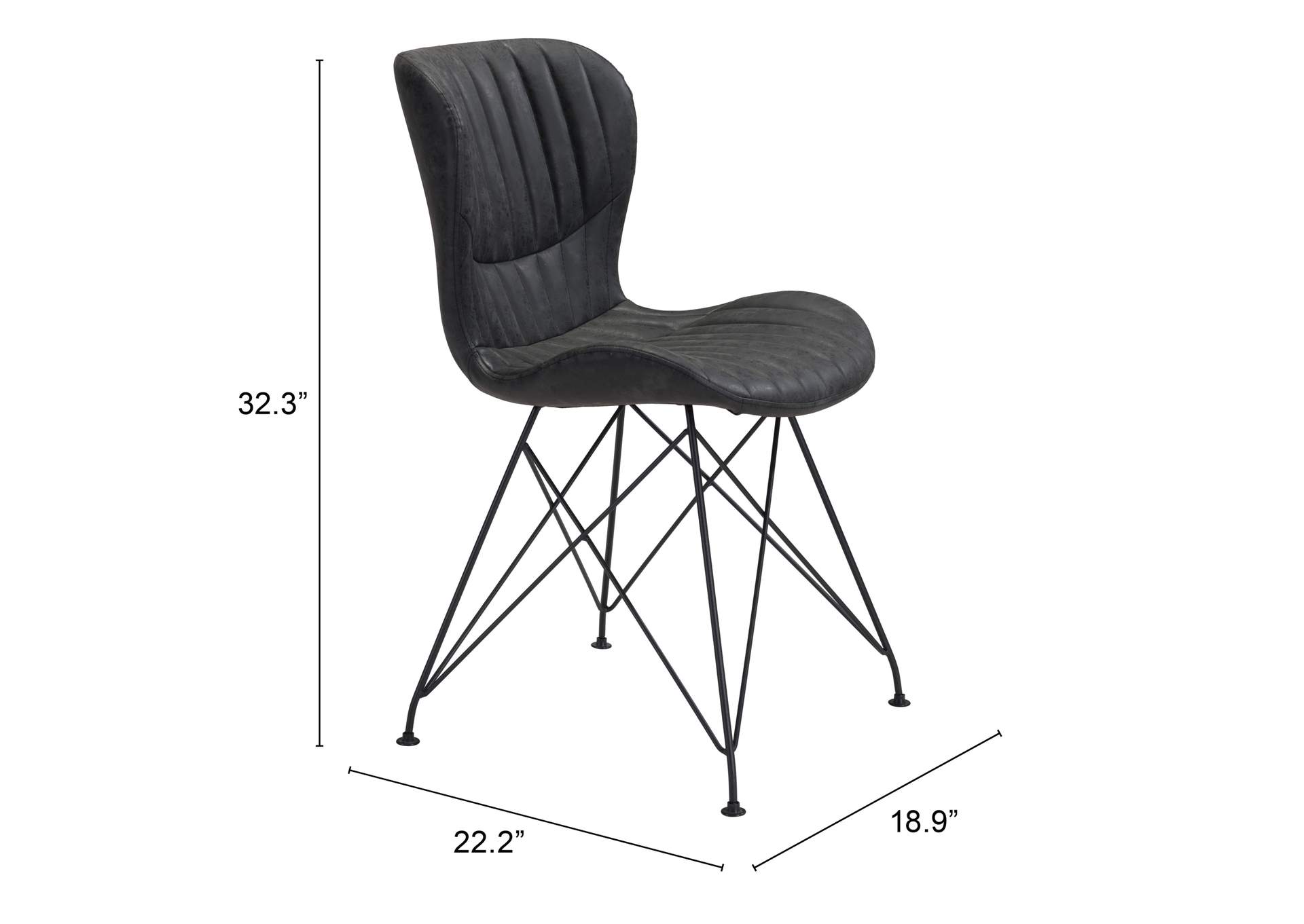 Gabby Dining Chair (Set Of 2) Vintage Black,Zuo