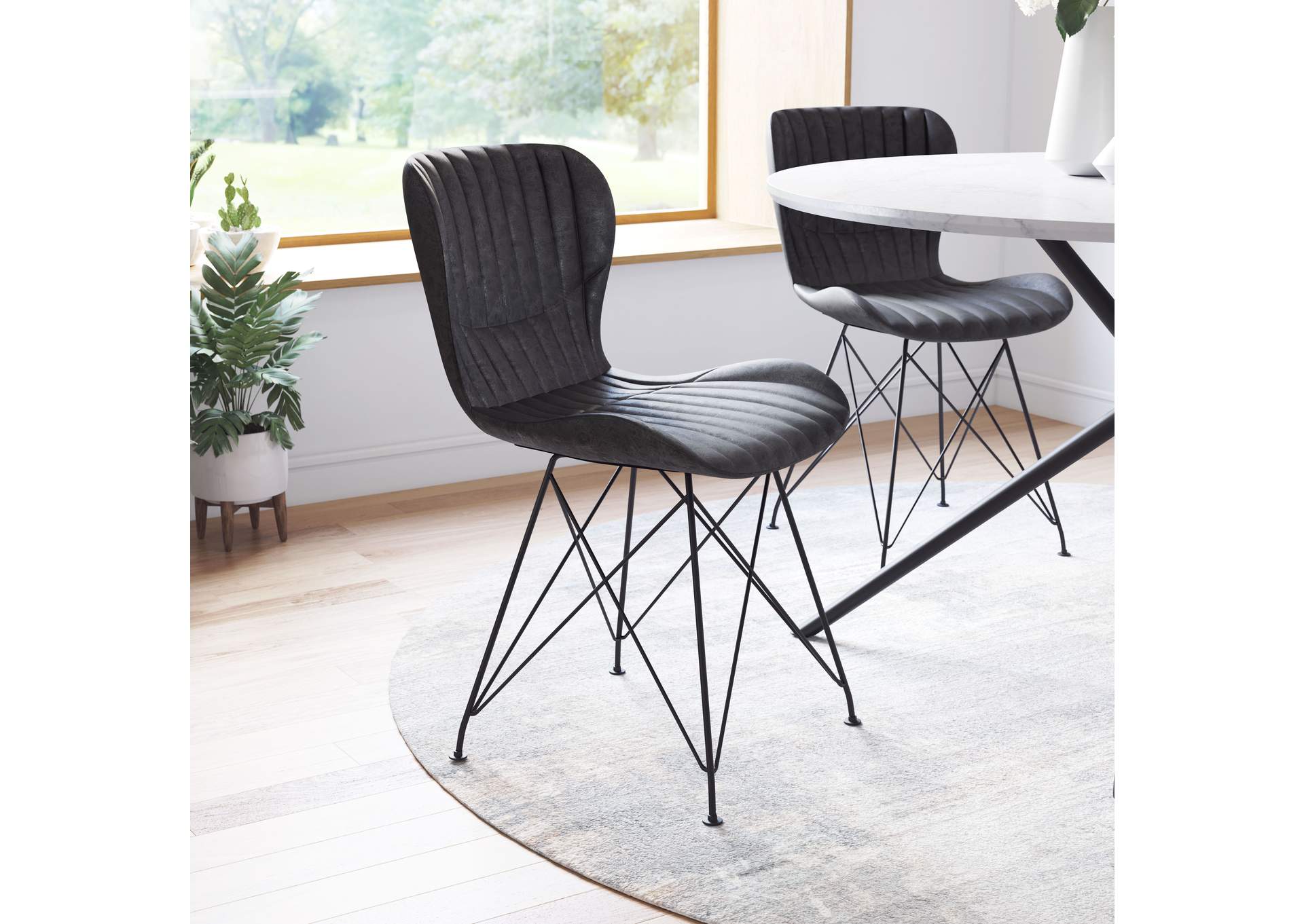 Gabby Dining Chair (Set Of 2) Vintage Black,Zuo