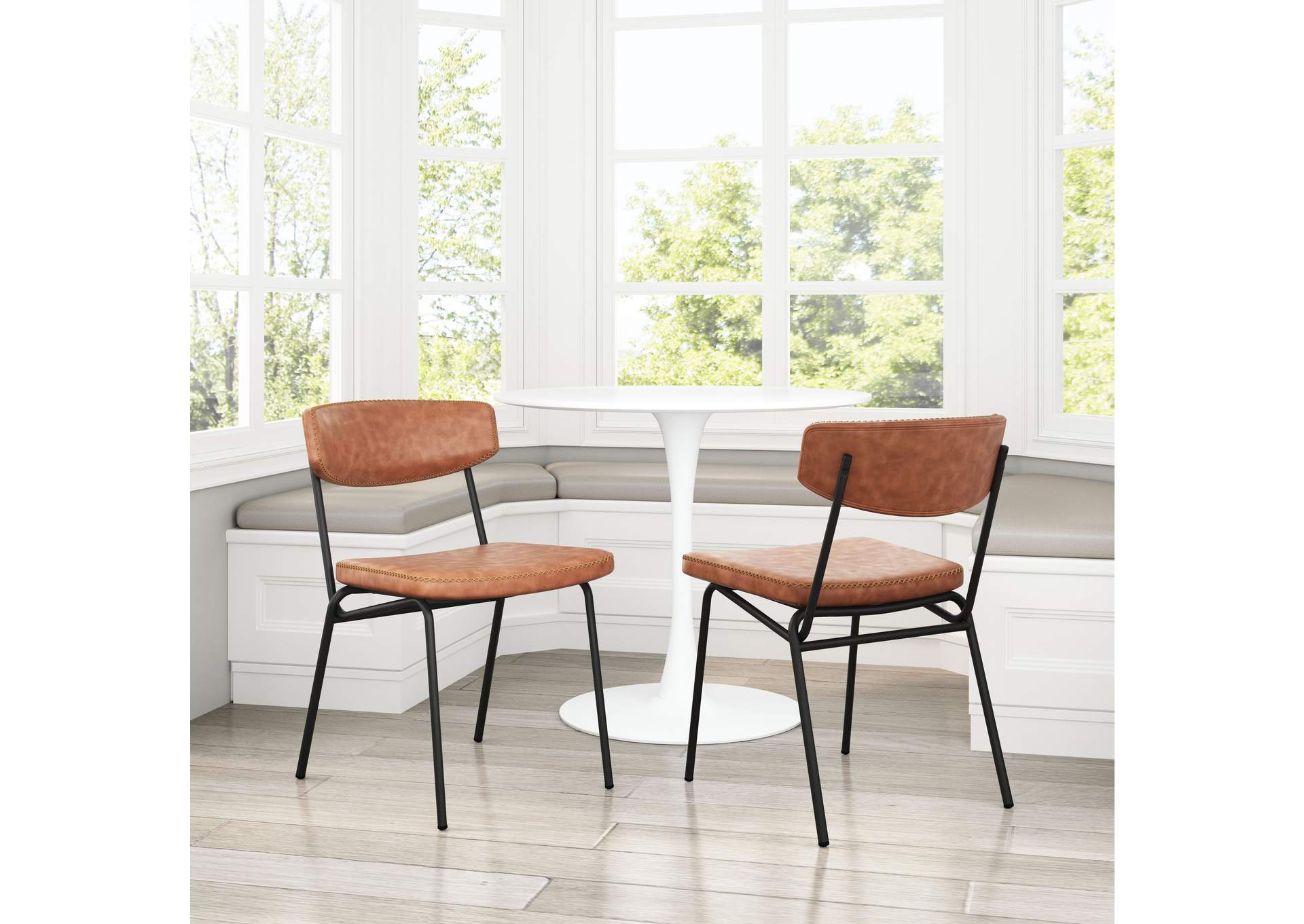 Ellen Dining Chair (Set Of 2) Vintage Brown,Zuo