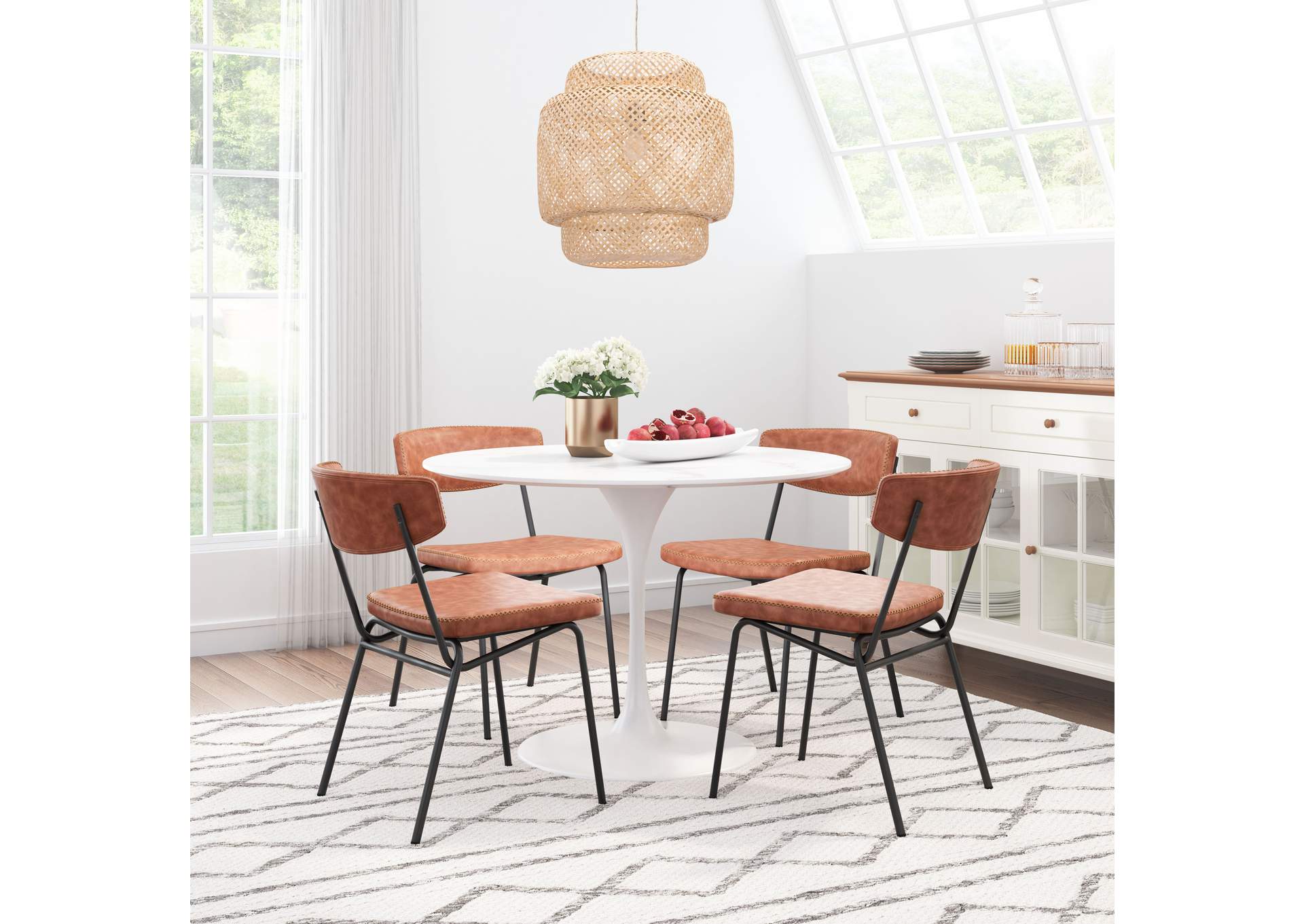Ellen Dining Chair (Set Of 2) Vintage Brown,Zuo