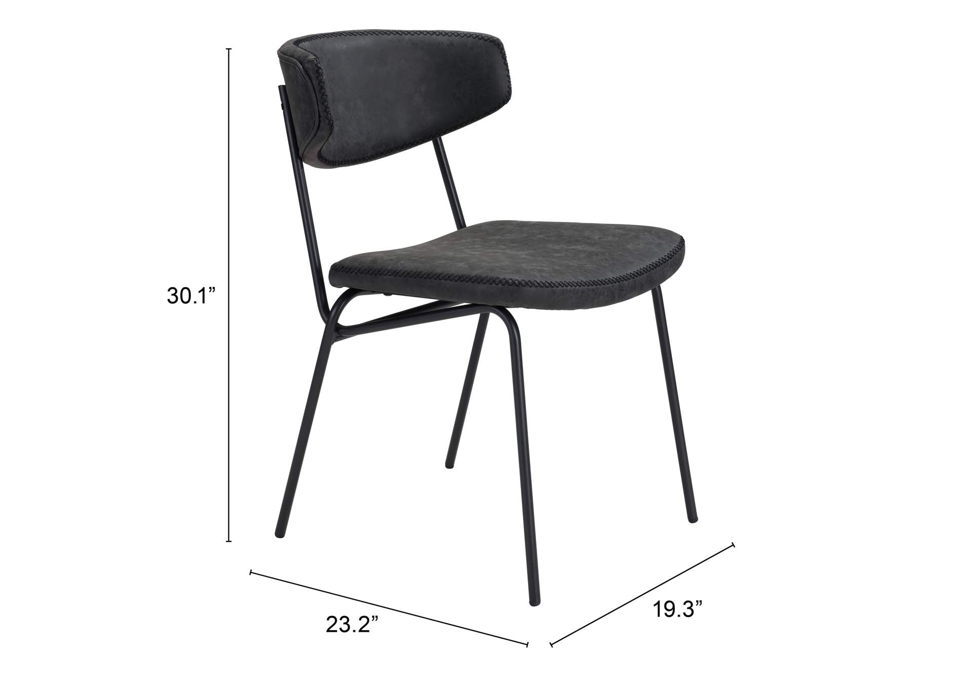 Ellen Dining Chair (Set Of 2) Vintage Black,Zuo