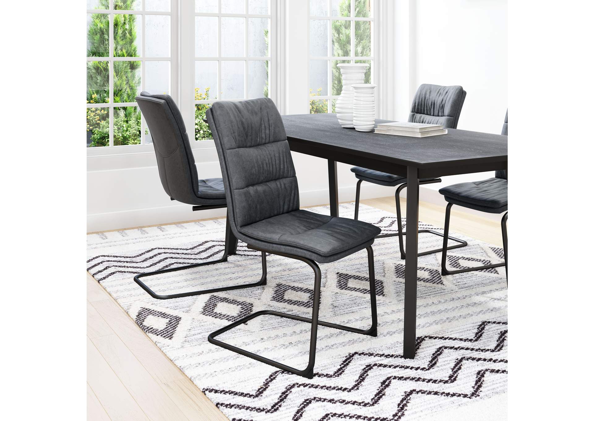 Sharon Dining Chair (Set Of 2) Vintage Black,Zuo