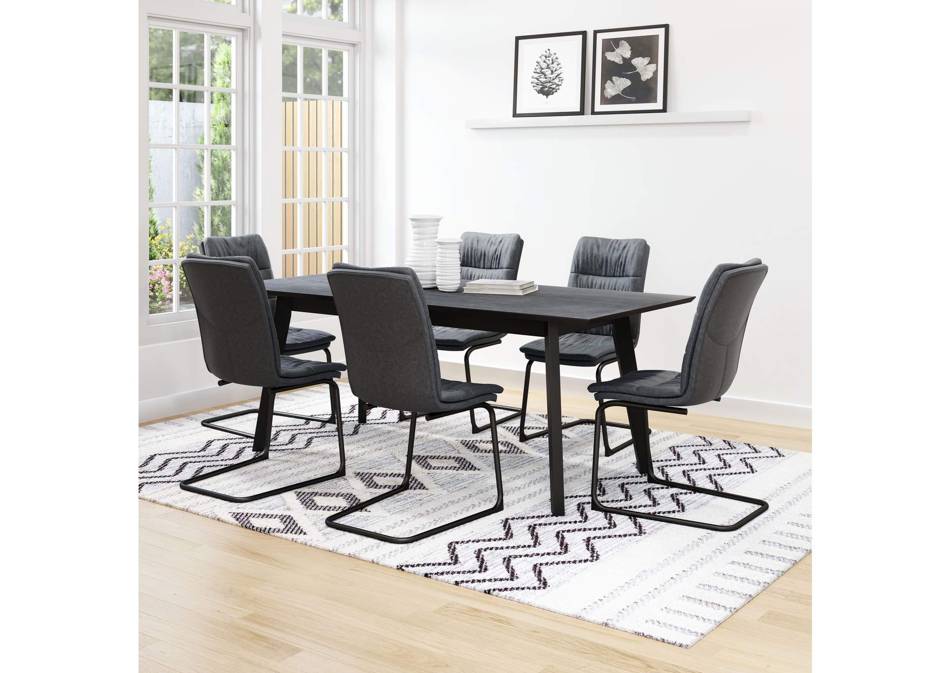 Sharon Dining Chair (Set Of 2) Vintage Black,Zuo