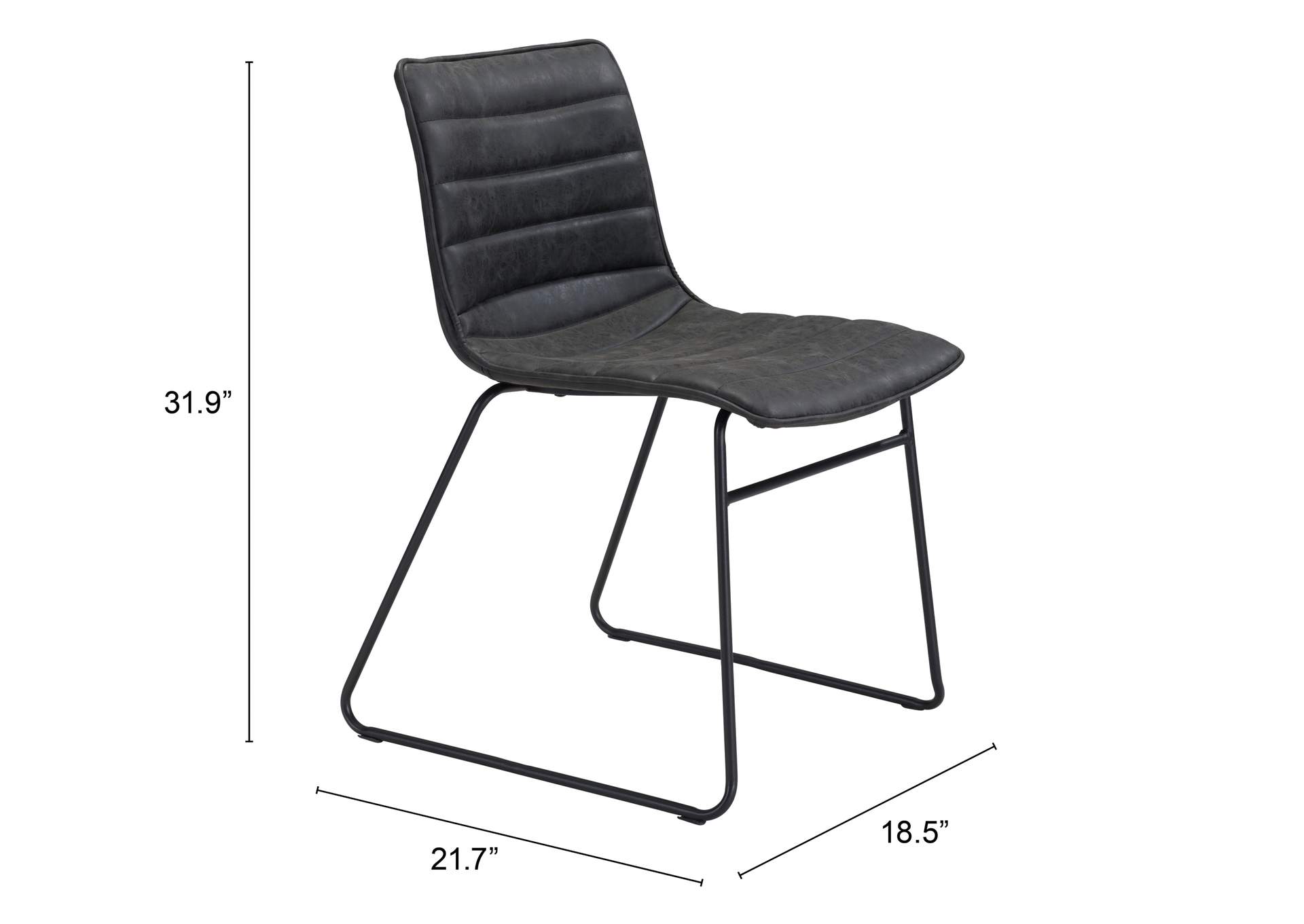 Jack Dining Chair (Set Of 2) Vintage Black,Zuo