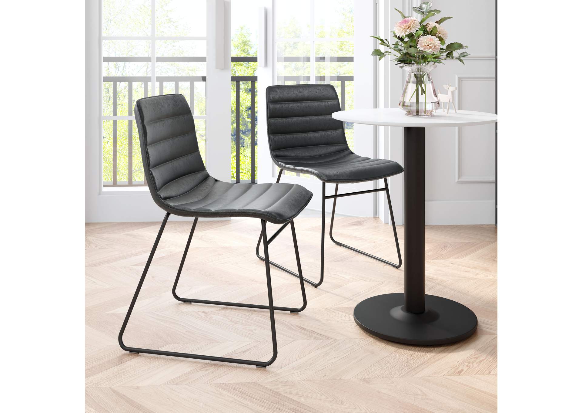 Jack Dining Chair (Set Of 2) Vintage Black,Zuo
