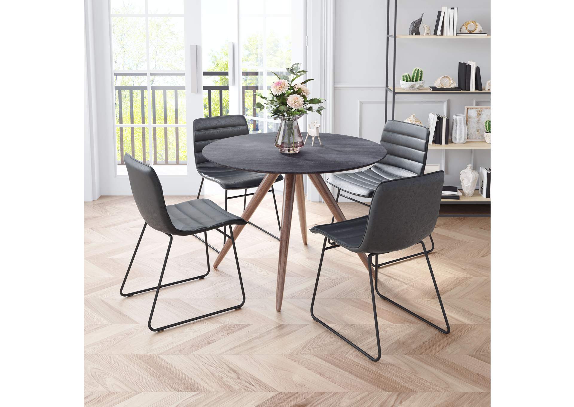 Jack Dining Chair (Set Of 2) Vintage Black,Zuo