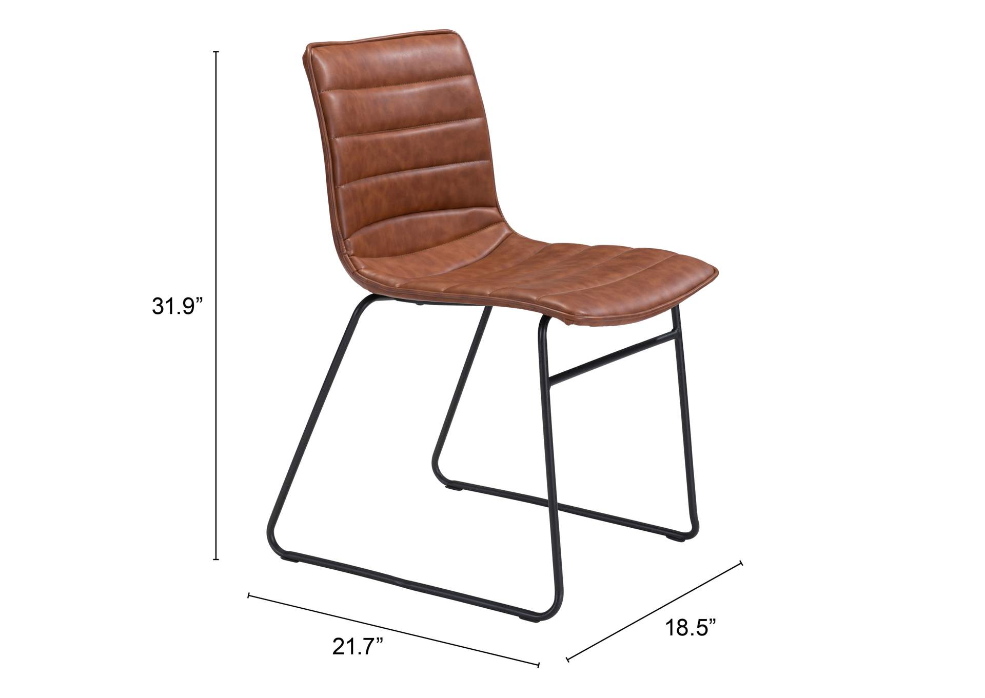 Jack Dining Chair (Set Of 2) Vintage Brown,Zuo