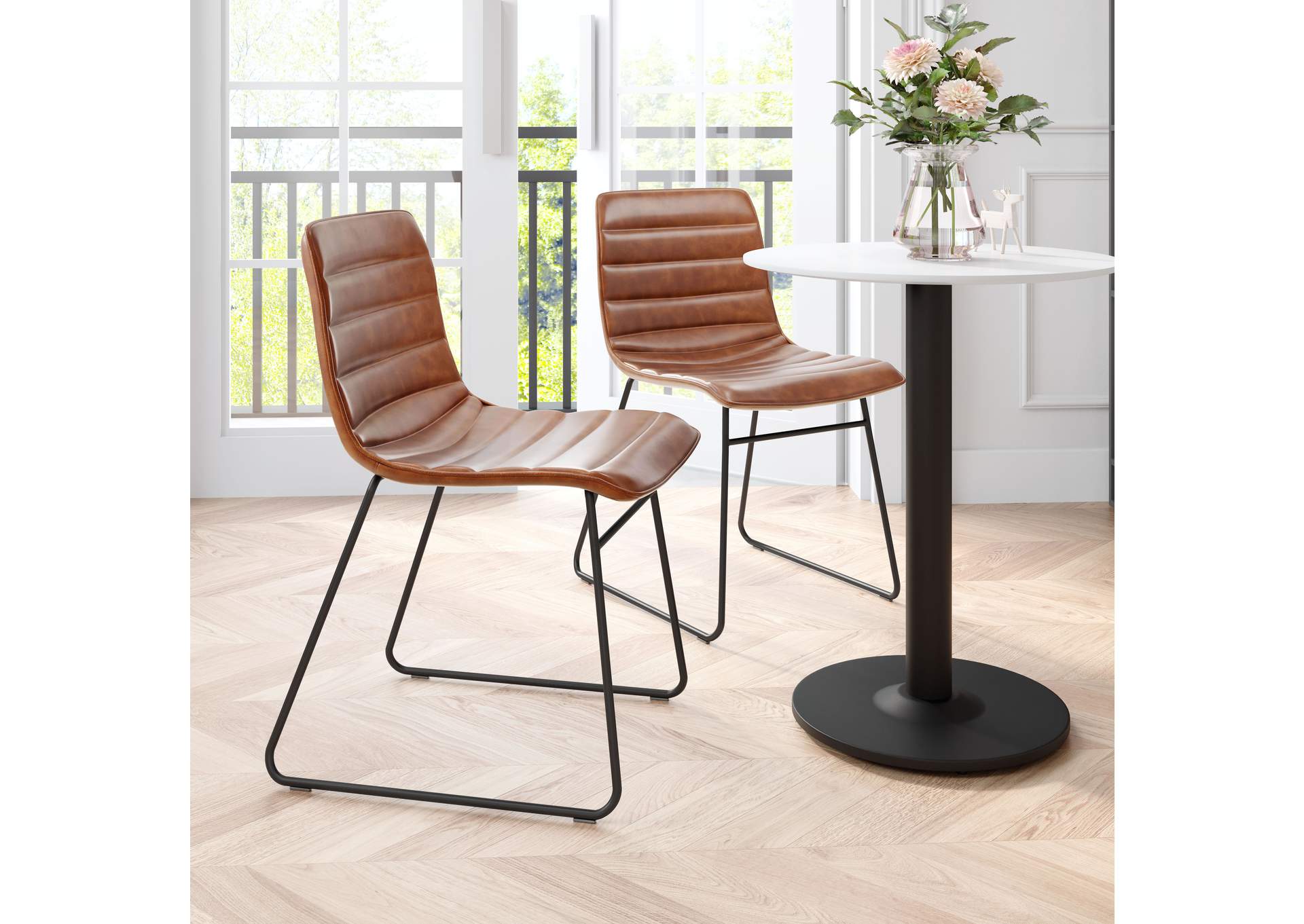 Jack Dining Chair (Set Of 2) Vintage Brown,Zuo