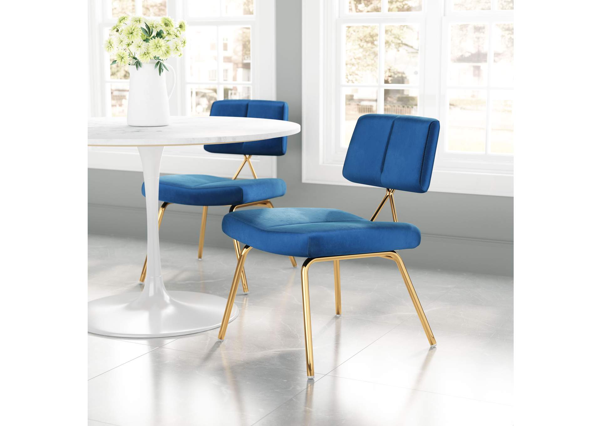 Nicole Dining Chair (Set Of 2) Blue,Zuo