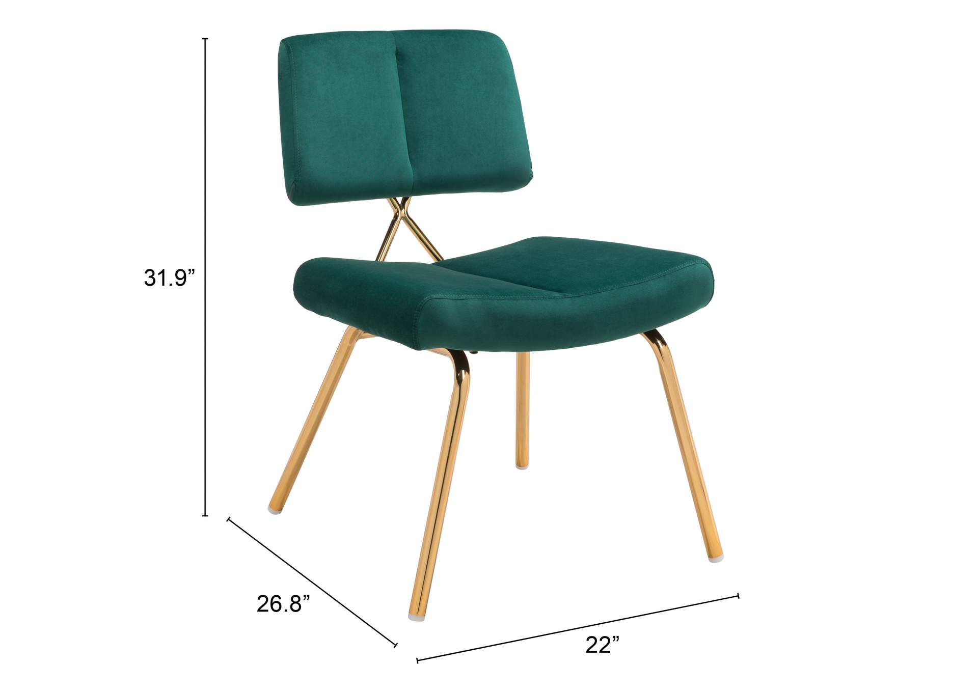 Nicole Dining Chair (Set Of 2) Green,Zuo