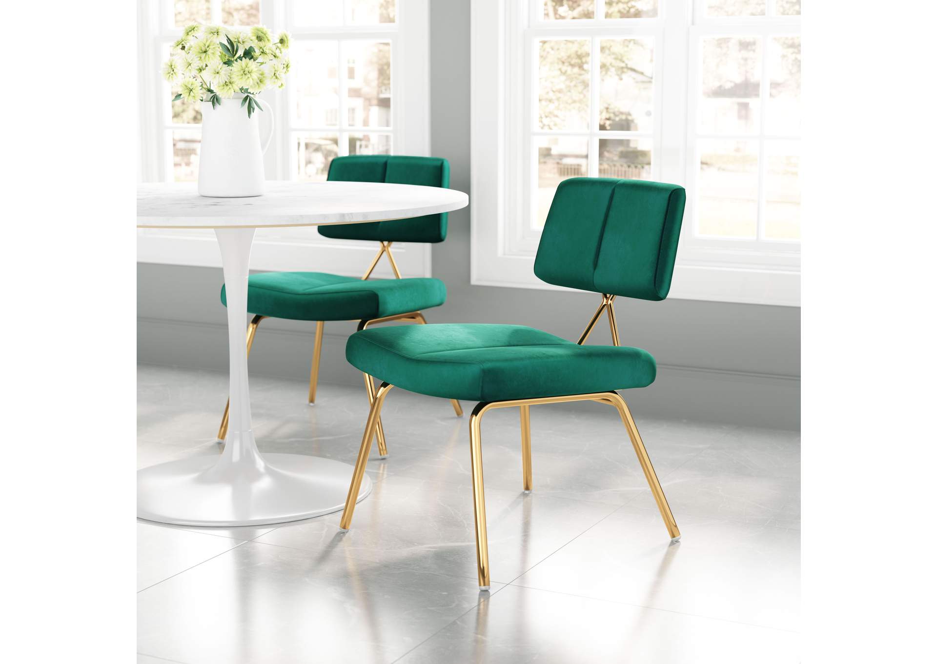 Nicole Dining Chair (Set Of 2) Green,Zuo