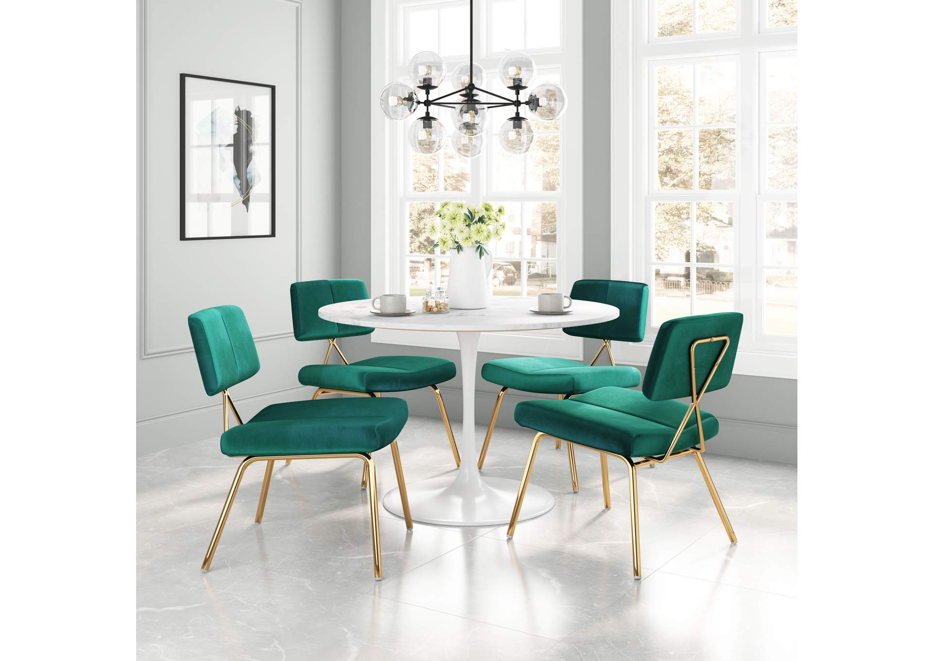 Nicole Dining Chair (Set Of 2) Green,Zuo