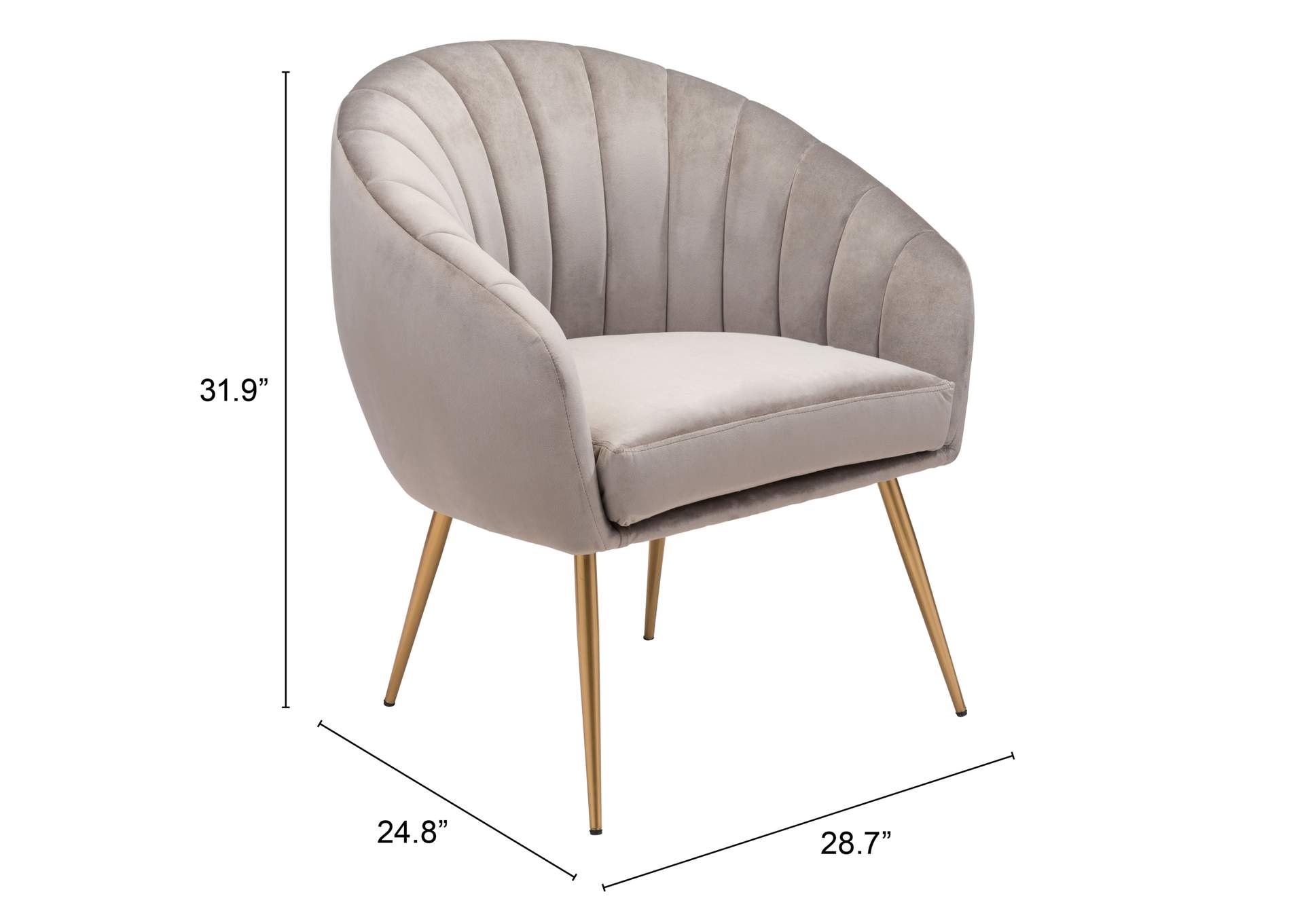 Max Accent Chair Gray,Zuo