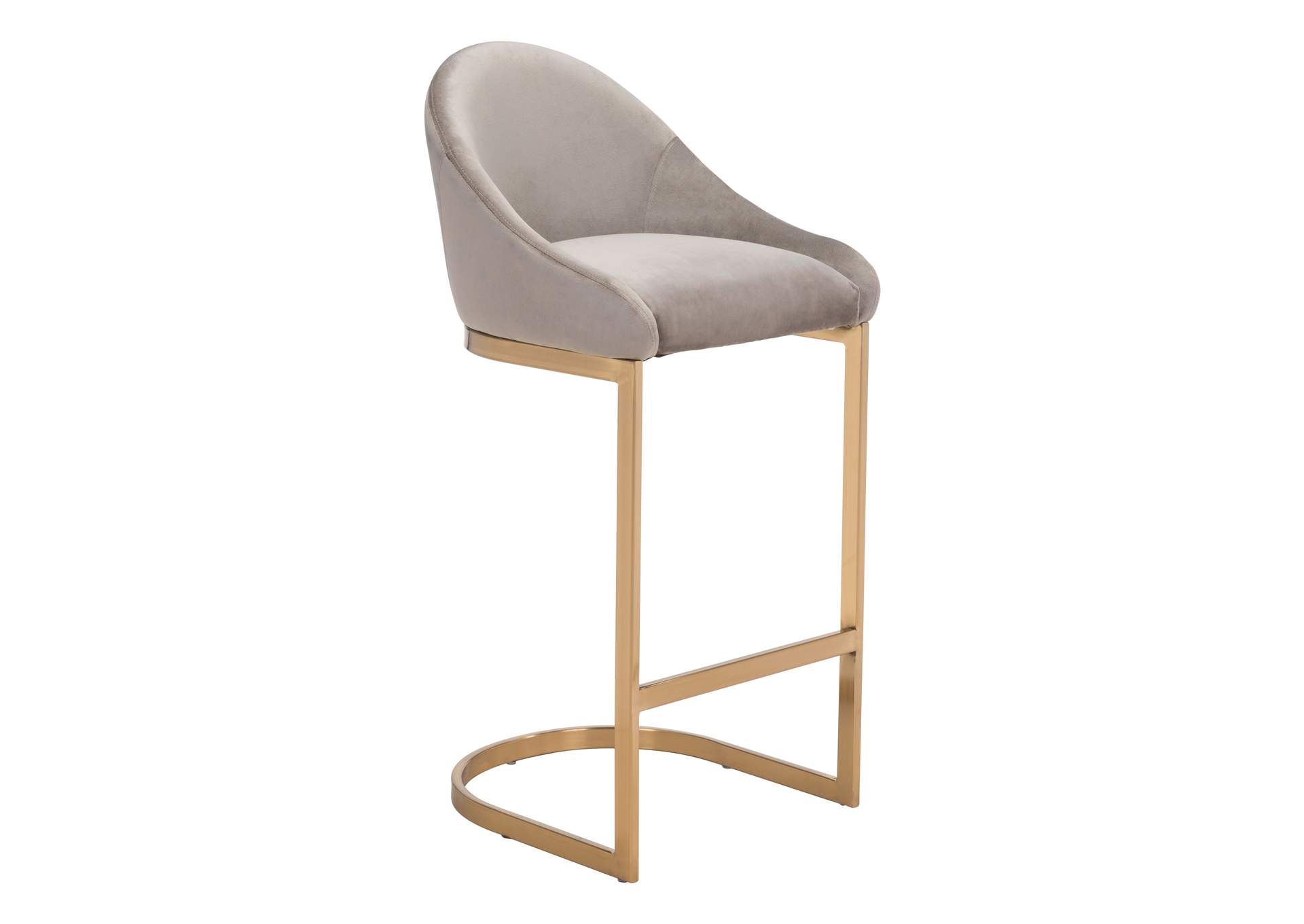 Scott Barstool Gray & Gold,Zuo