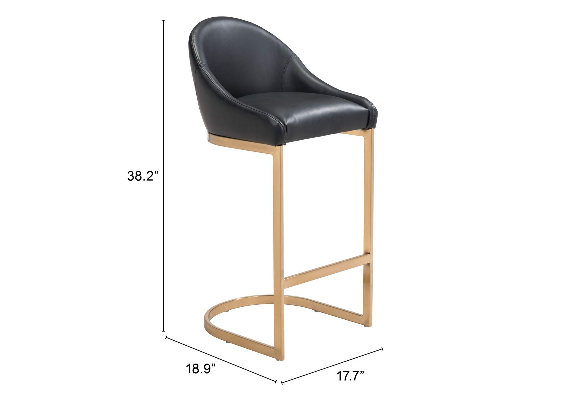 Scott Barstool Black & Gold,Zuo