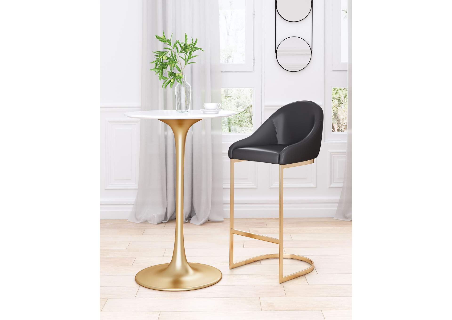 Scott Barstool Black & Gold,Zuo