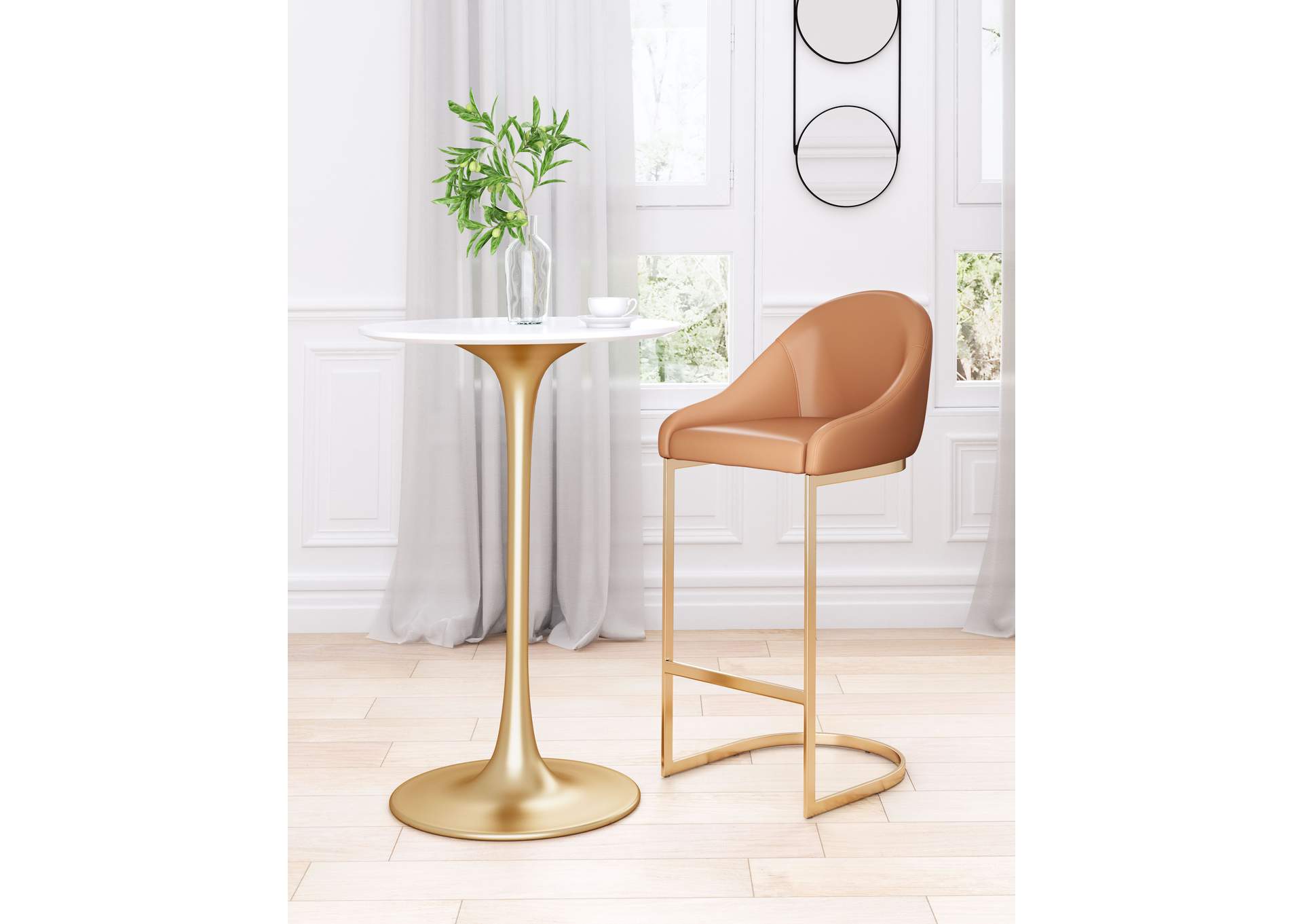 Scott Barstool Tan & Gold,Zuo