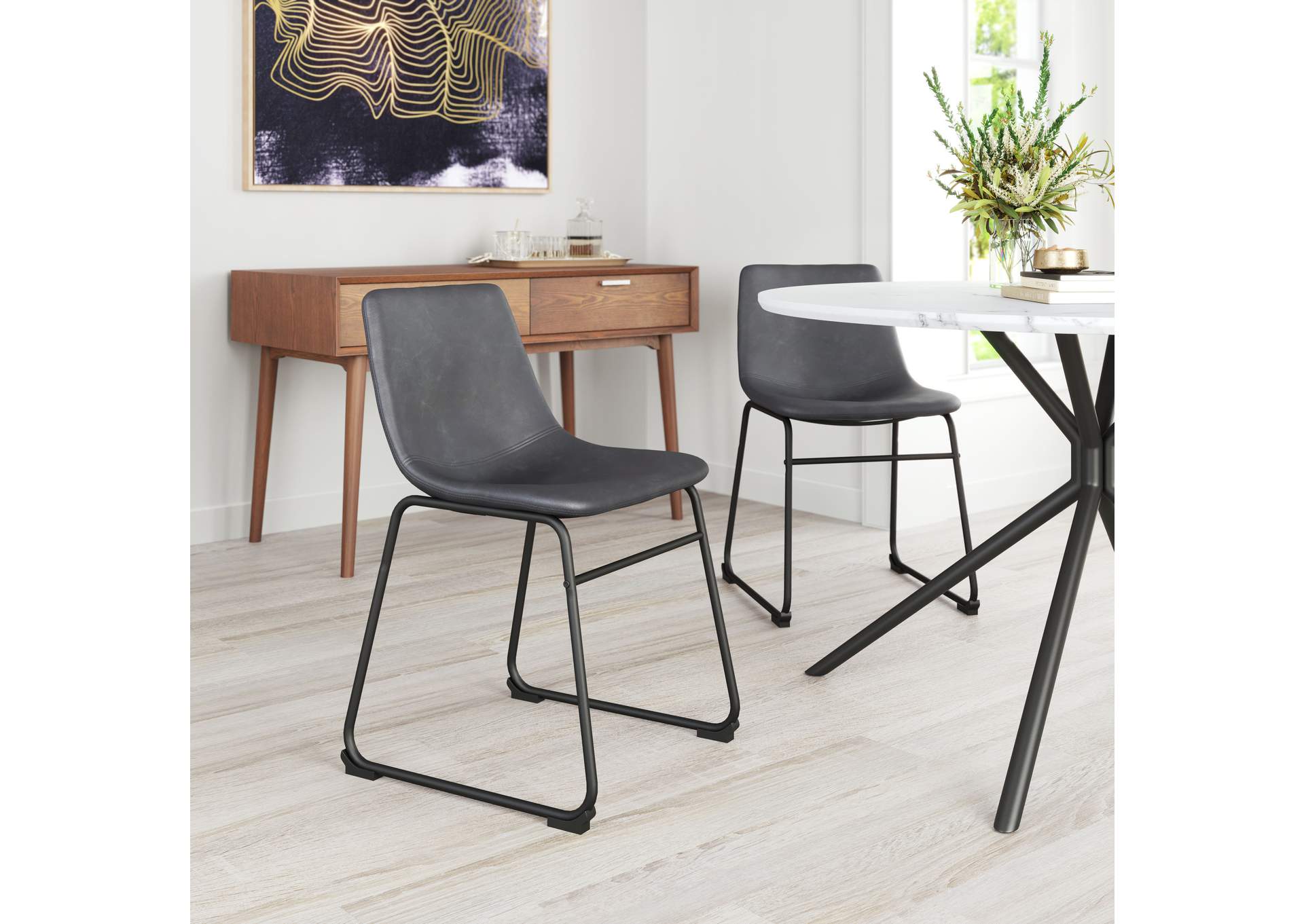 Smart Dining Chair (Set Of 2) Charcoal,Zuo