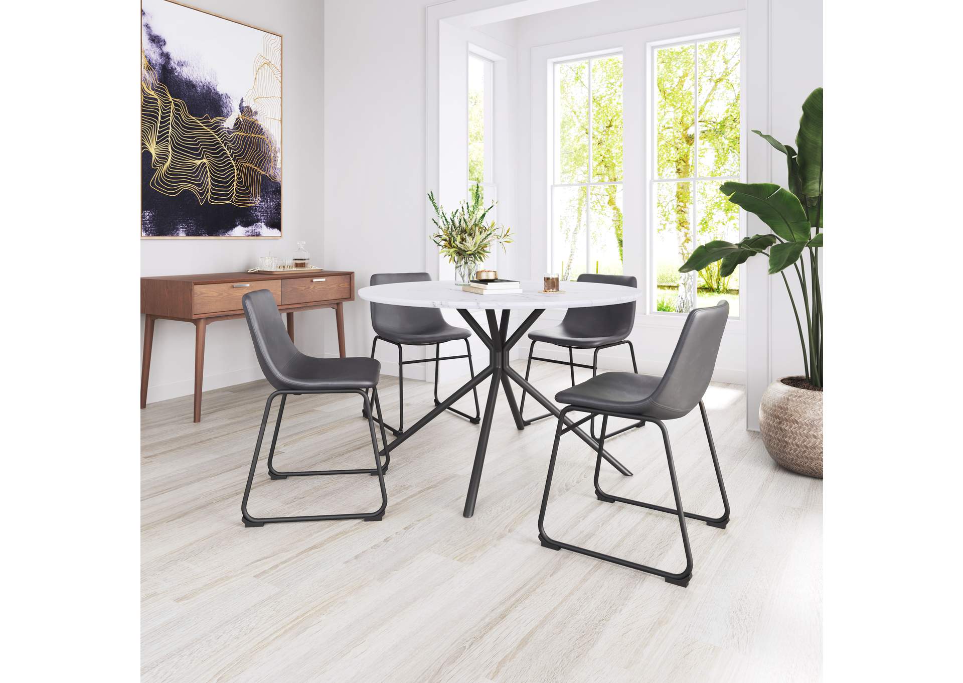 Smart Dining Chair (Set Of 2) Charcoal,Zuo