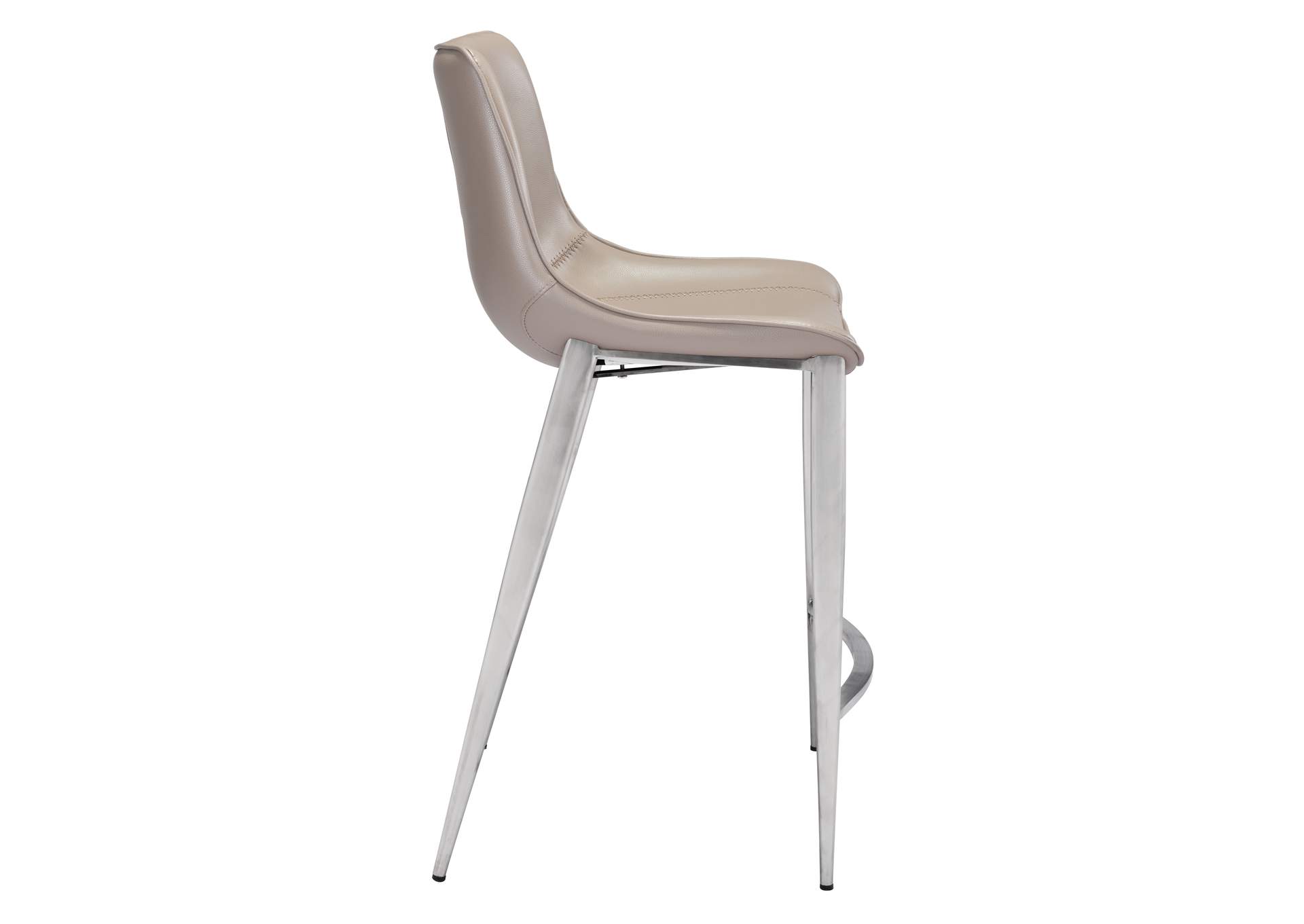Magnus Counter Stool (Set Of 2) Brown & Silver,Zuo