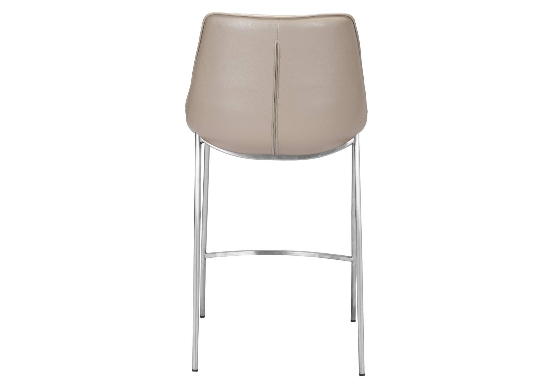 Magnus Counter Stool (Set Of 2) Brown & Silver,Zuo
