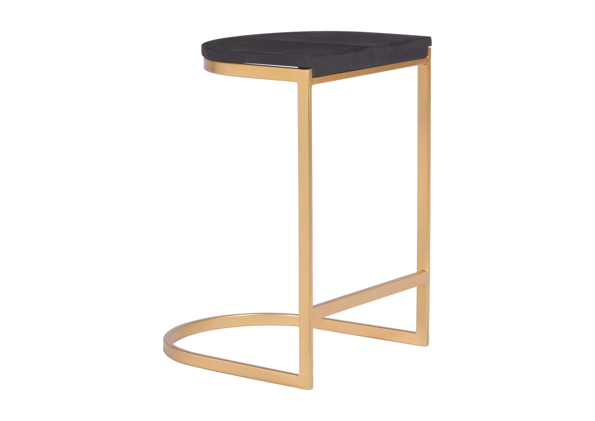 Louis Counter Stool (Set Of 2) Black & Gold,Zuo
